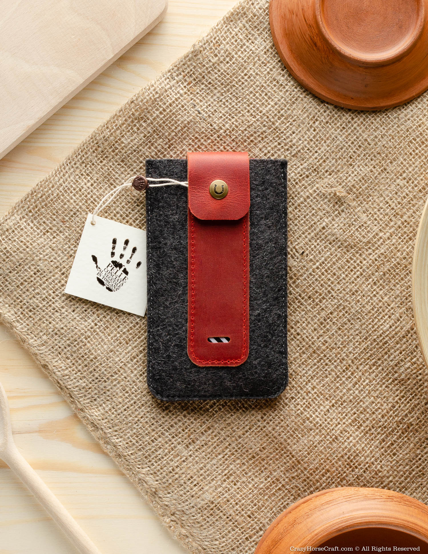 Wollfilz Handyhülle / Etui | Fragola Red