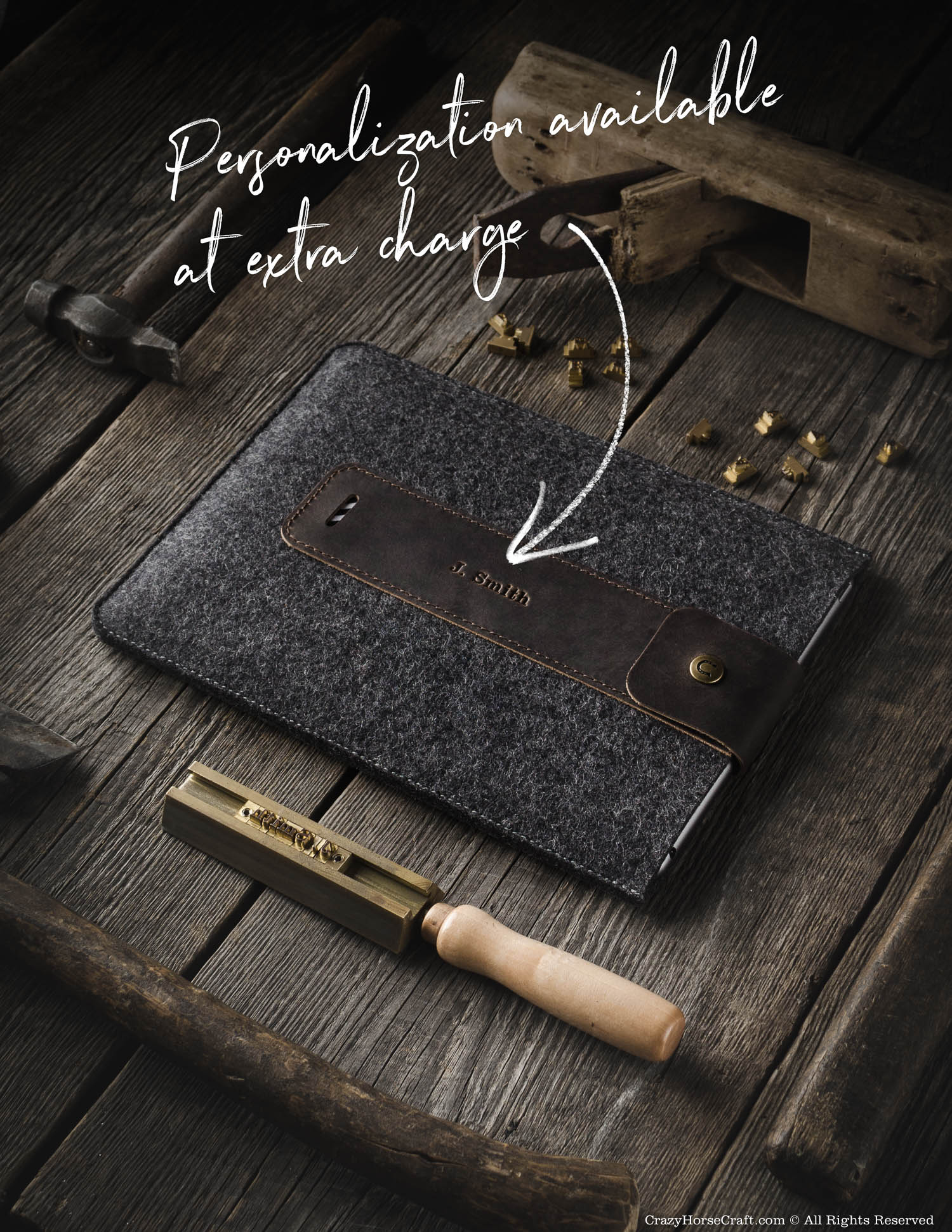 Wool Felt iPad Sleeve | Wood Brown