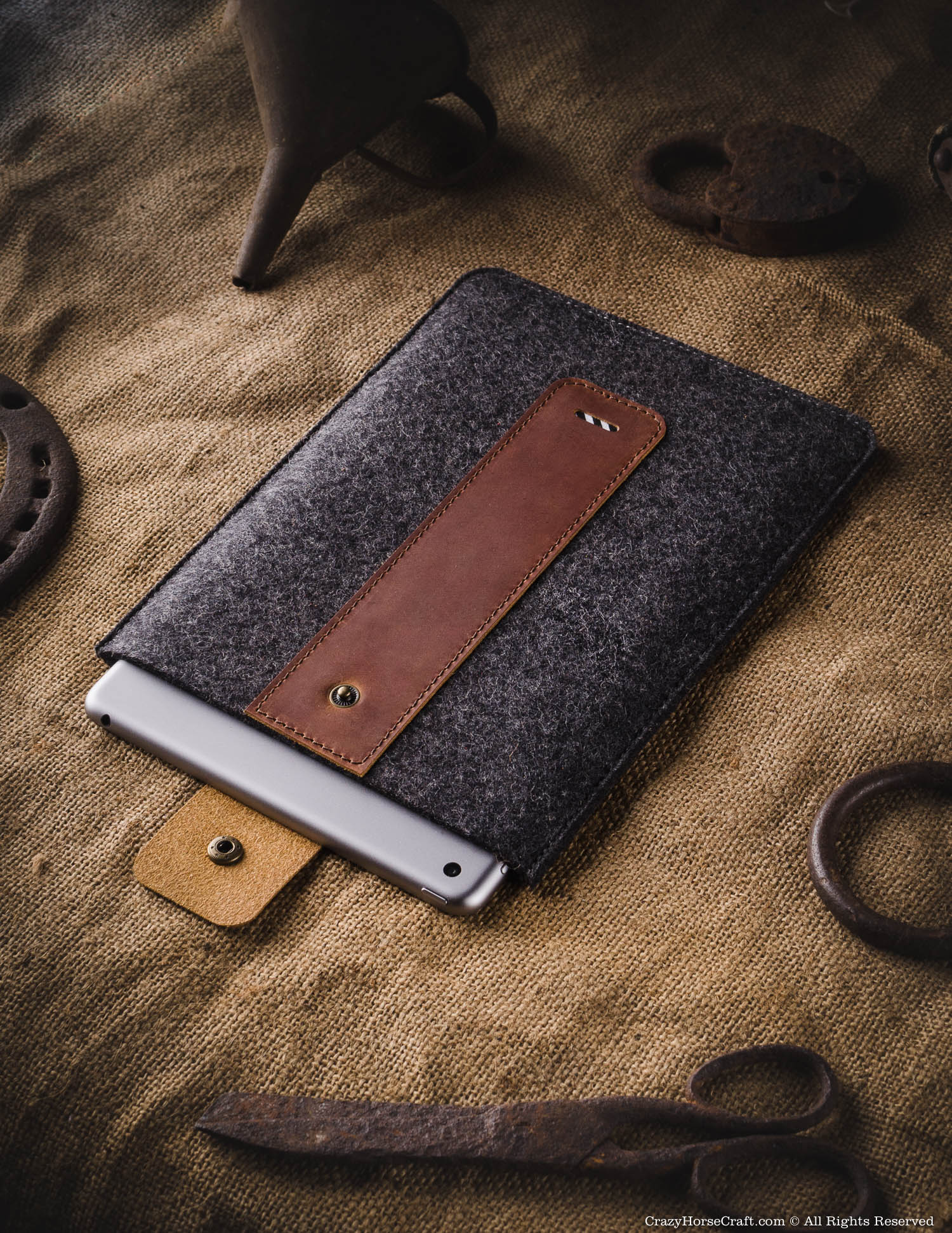 iPad-Hülle aus Wollfilz | Classic Brown