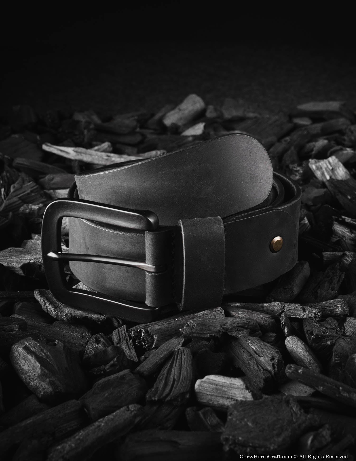 Vegetable Tanned Leather Belt | Carbon Black