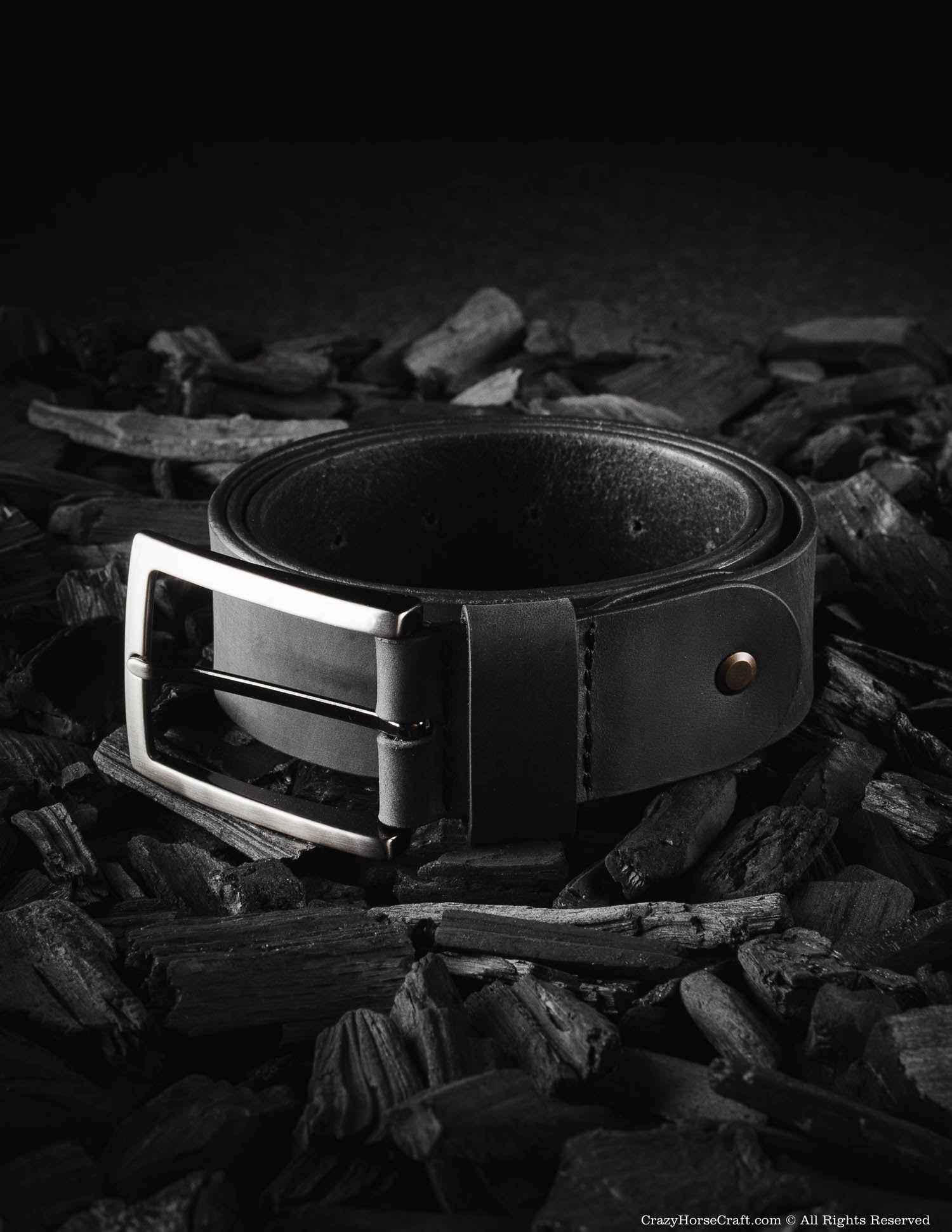 Vegetable Tanned Leather Belt | Carbon Black