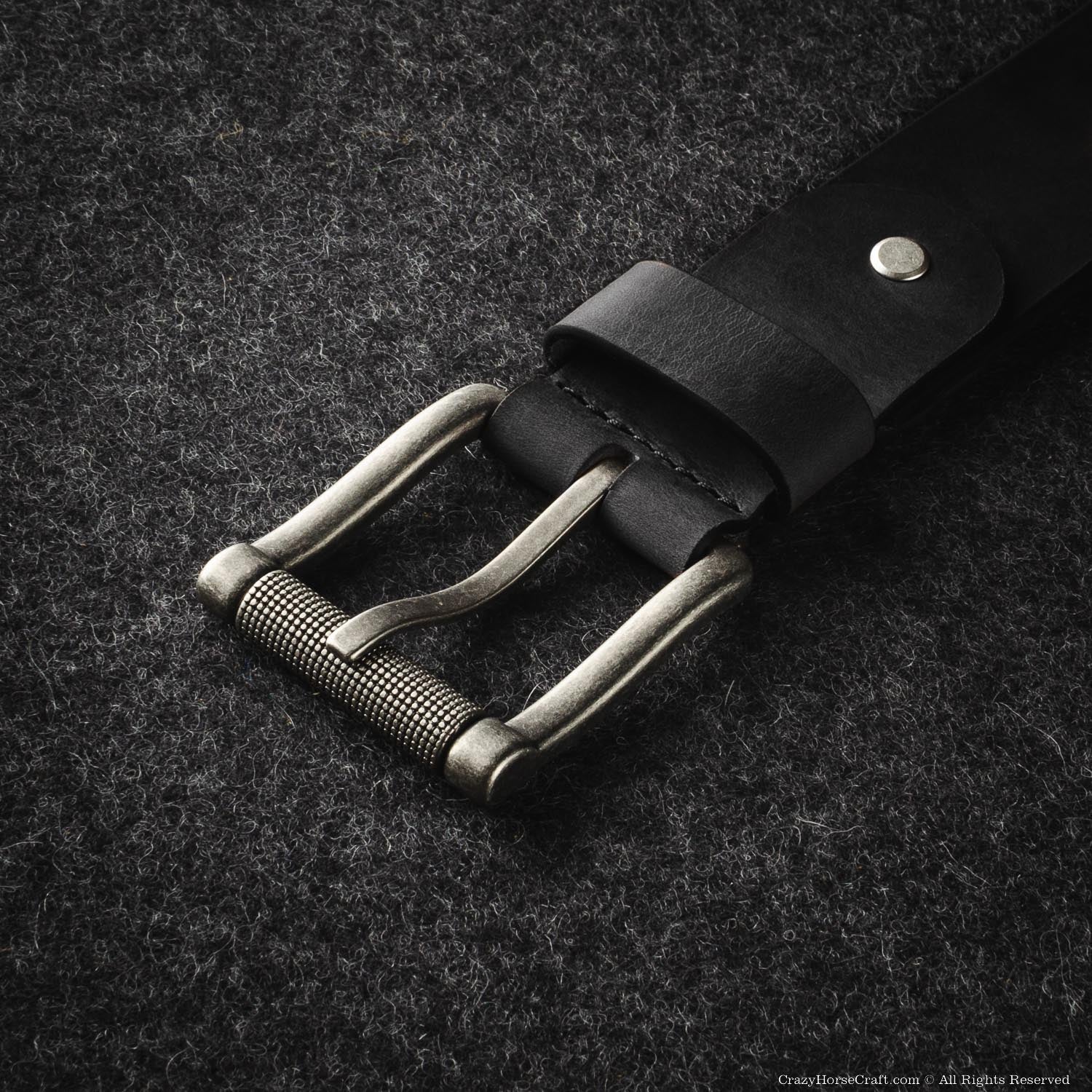 Vegetable Tanned Leather Belt | Carbon Black