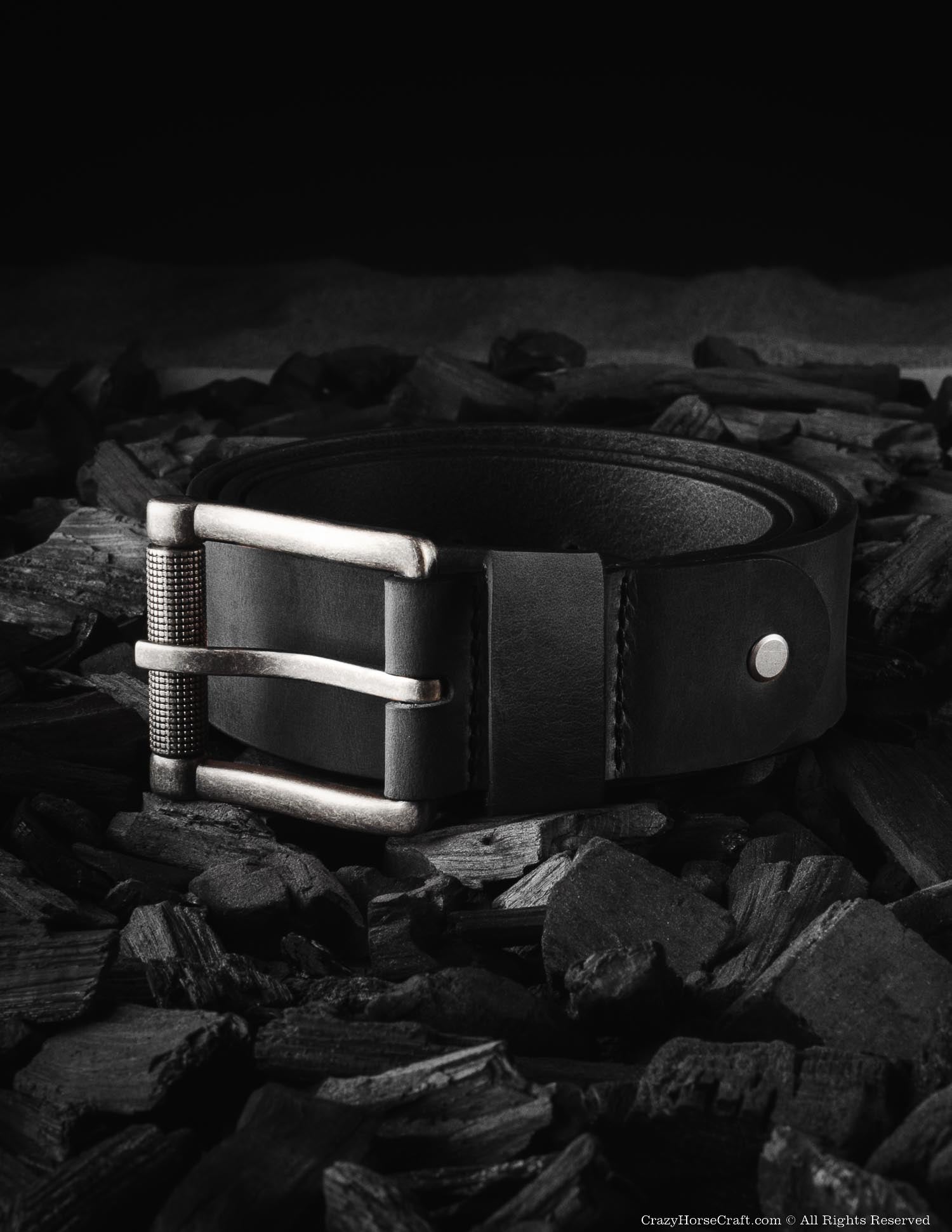 Vegetable Tanned Leather Belt | Carbon Black