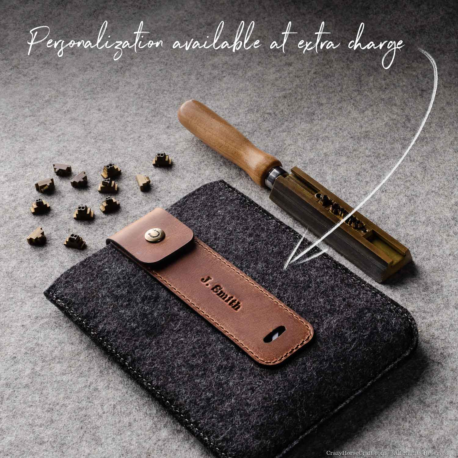 Wool Felt and Leather Kindle eBook Sleeve / Case