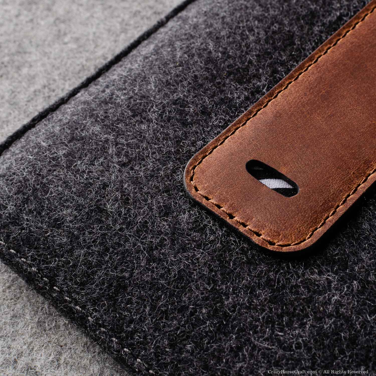 Wool Felt and Leather Kindle eBook Sleeve / Case