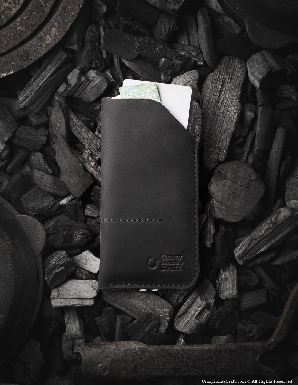 Leather iphone X case sleeve, black, with credit card and cash pockets, iPhone Xs case, iPhone Xs Max sleeve, iPhone Xr cover