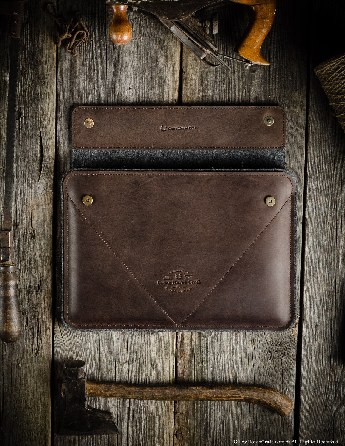Leather MacBook Pro with touch bar Case Brown front