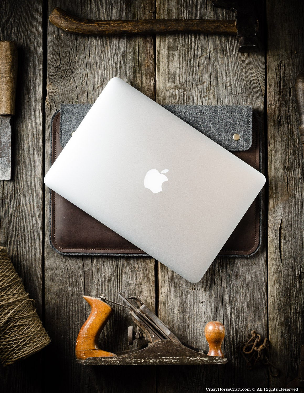 Leather MacBook Retina Case Brown front