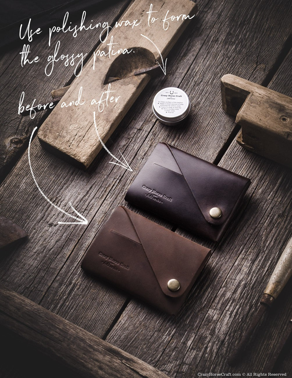 Fold Series blue minimalistic leather wallet