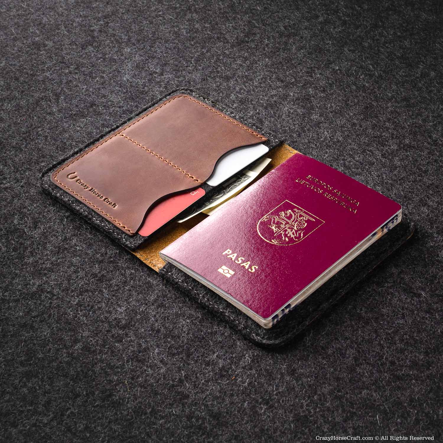 Veg-Tanned Leather Passport Wallet / Case