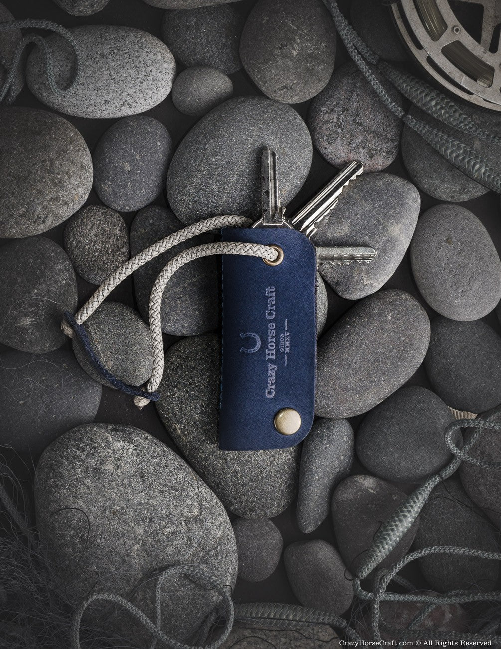 Blue Leather key organiser holder