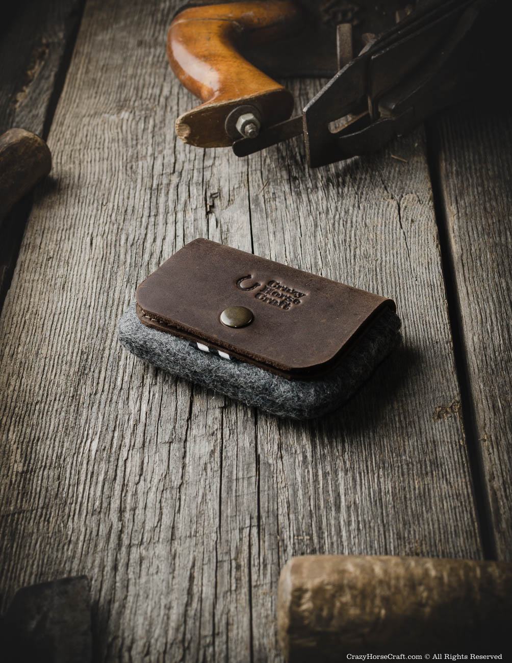 Leather capacious credit card holder
