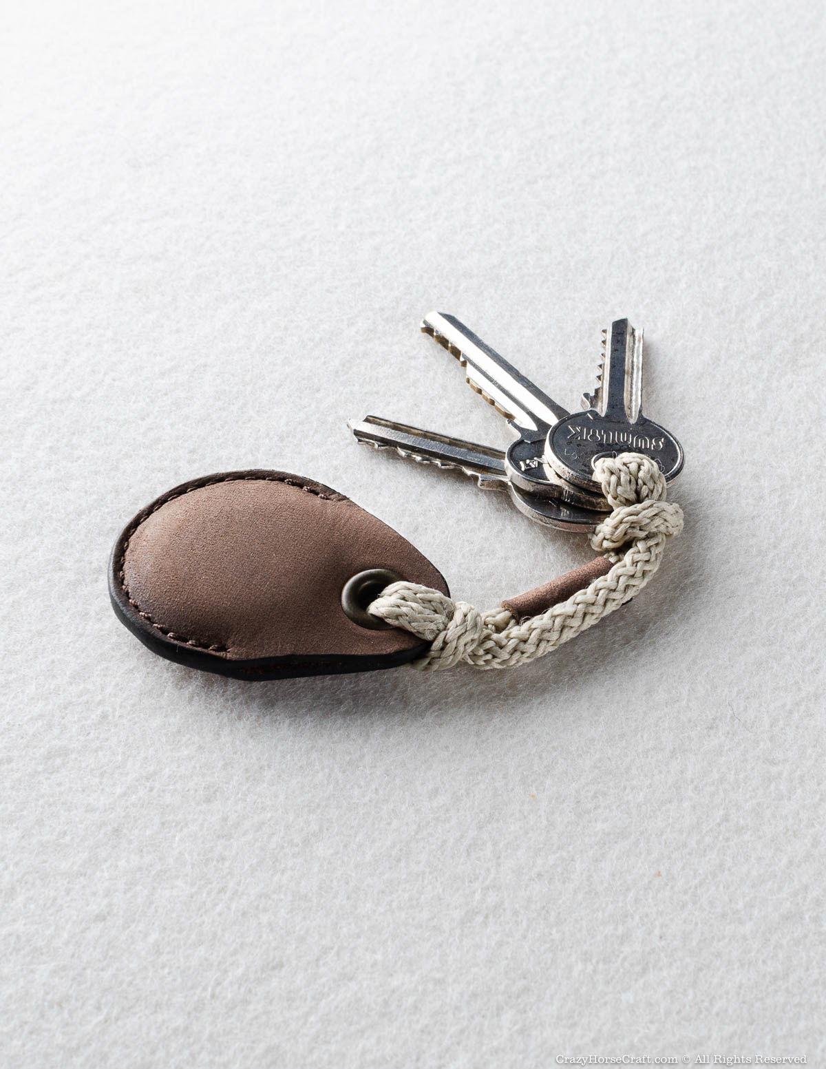 Veg-Tanned Leather AirTag Holder / Case / Key Tag | Wood Brown