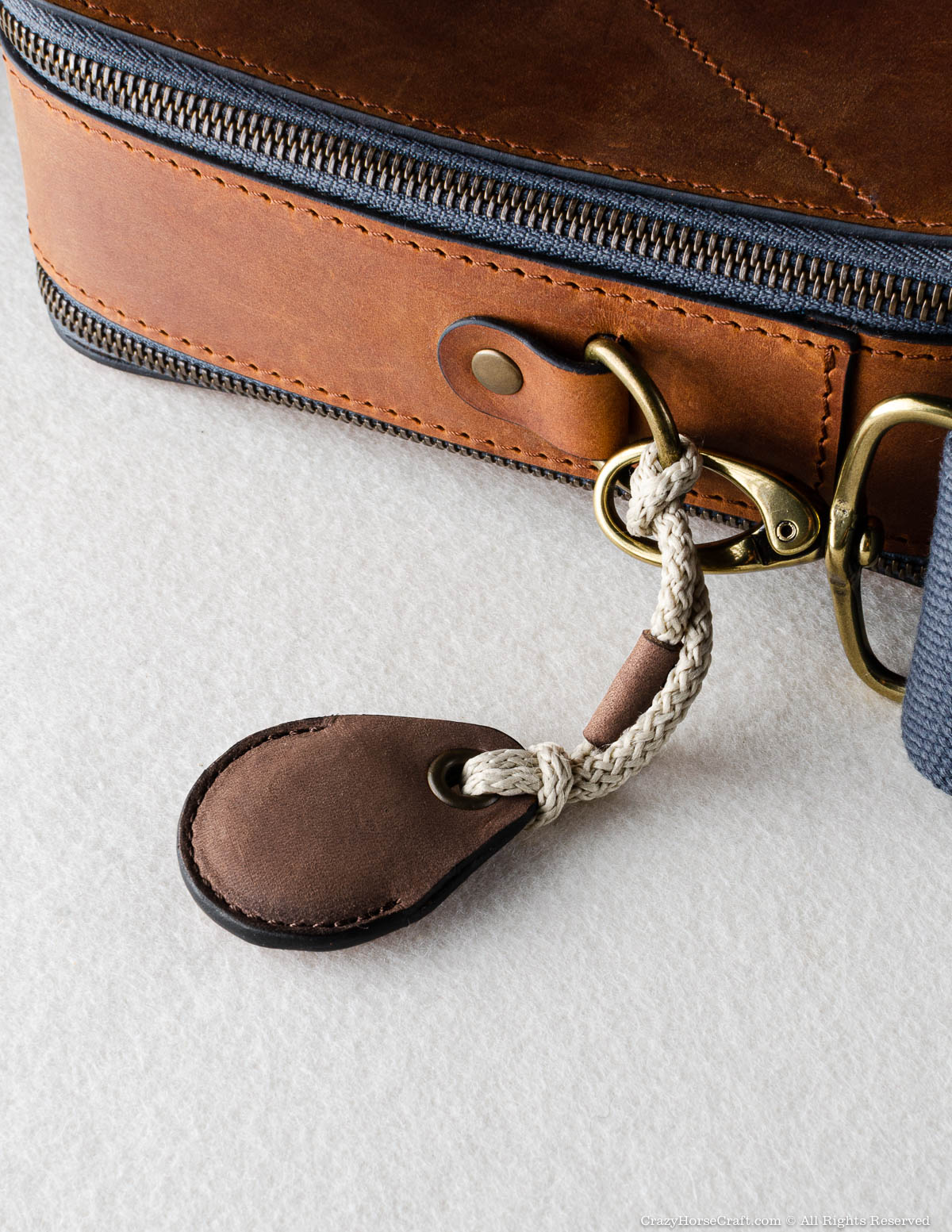 Veg-Tanned Leather AirTag Holder / Case / Key Tag | Wood Brown