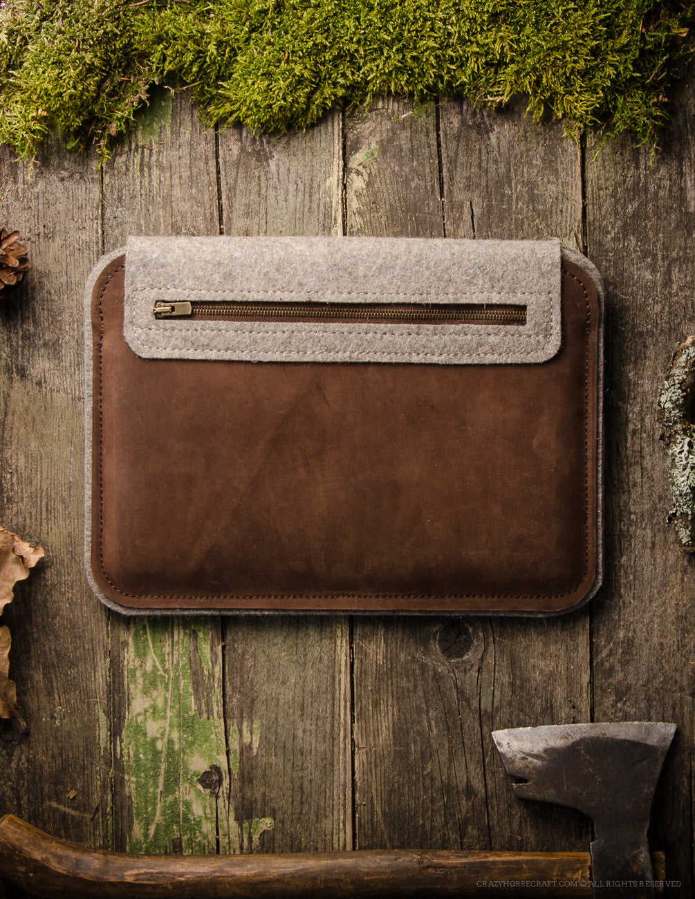 Leather MacBook 12 Case | WoodBrown