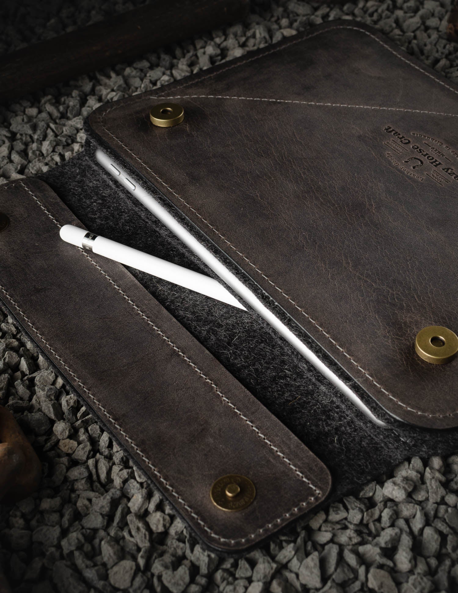 Leder iPad Pro/Air Tasche | Stone Grey
