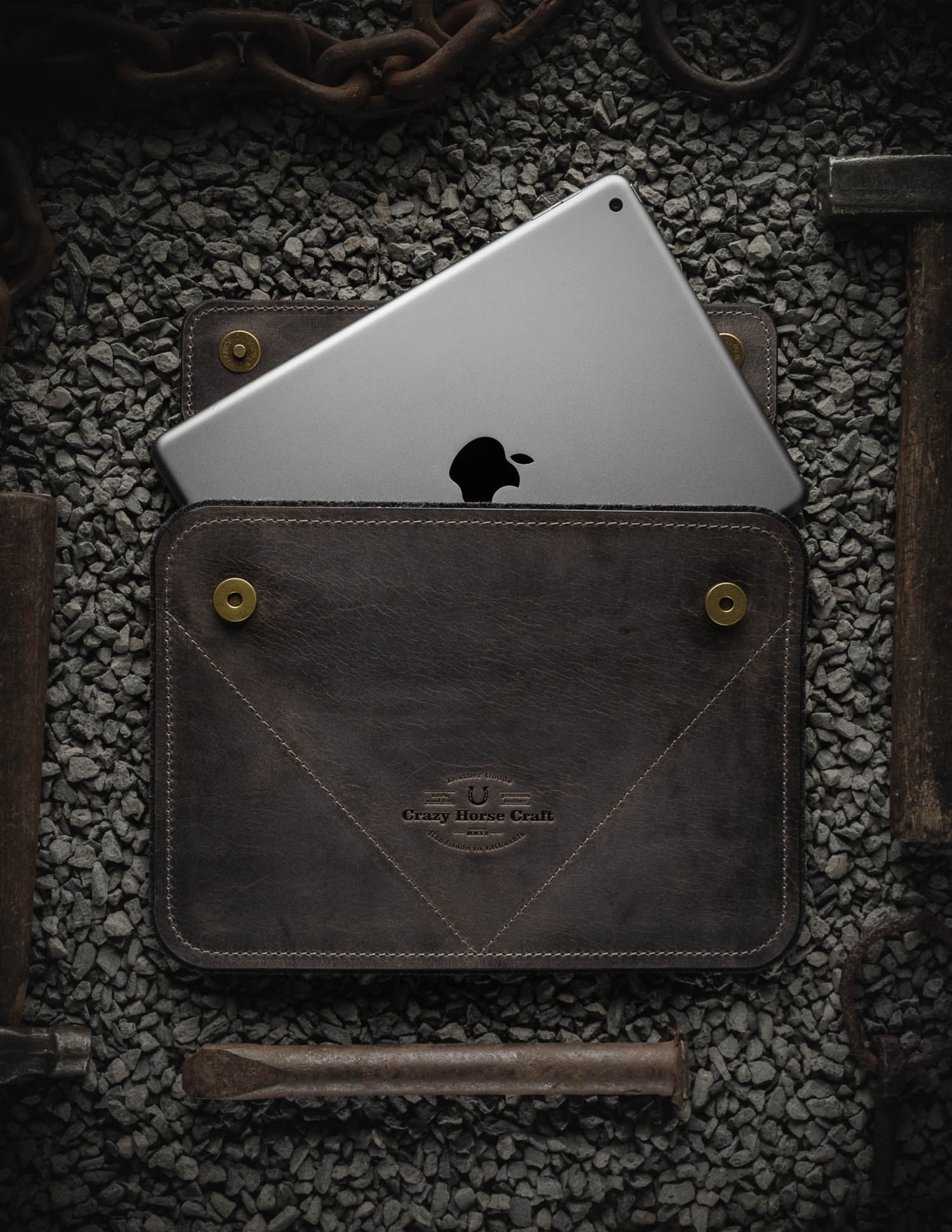 Leder iPad Pro/Air Tasche | Stone Grey
