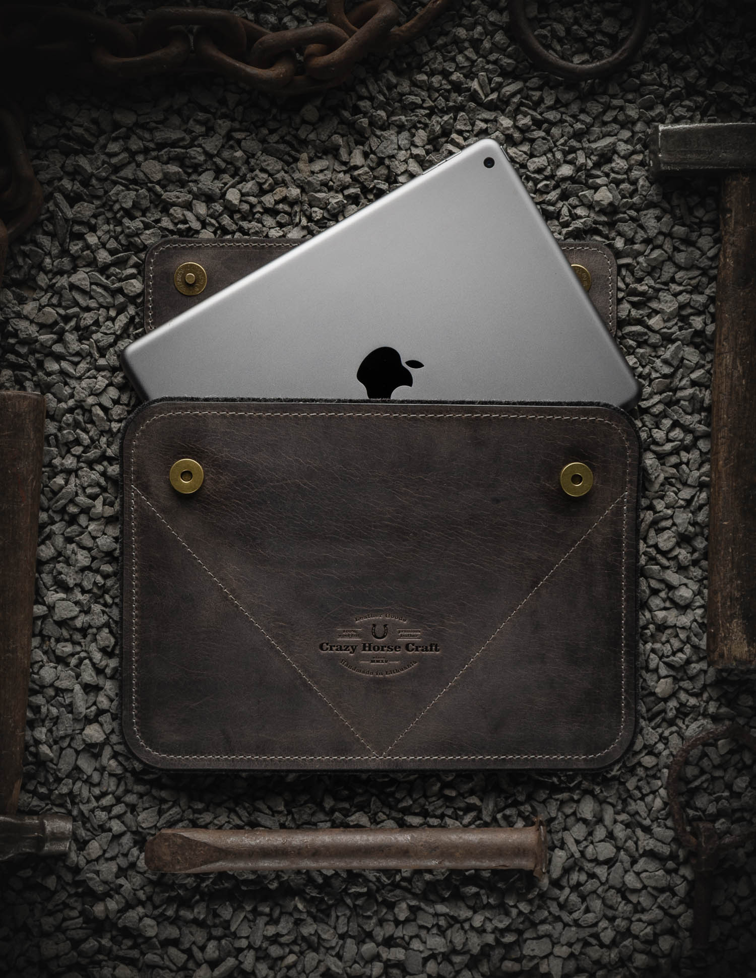 Leather iPad Pro/Air Case | Stone Grey