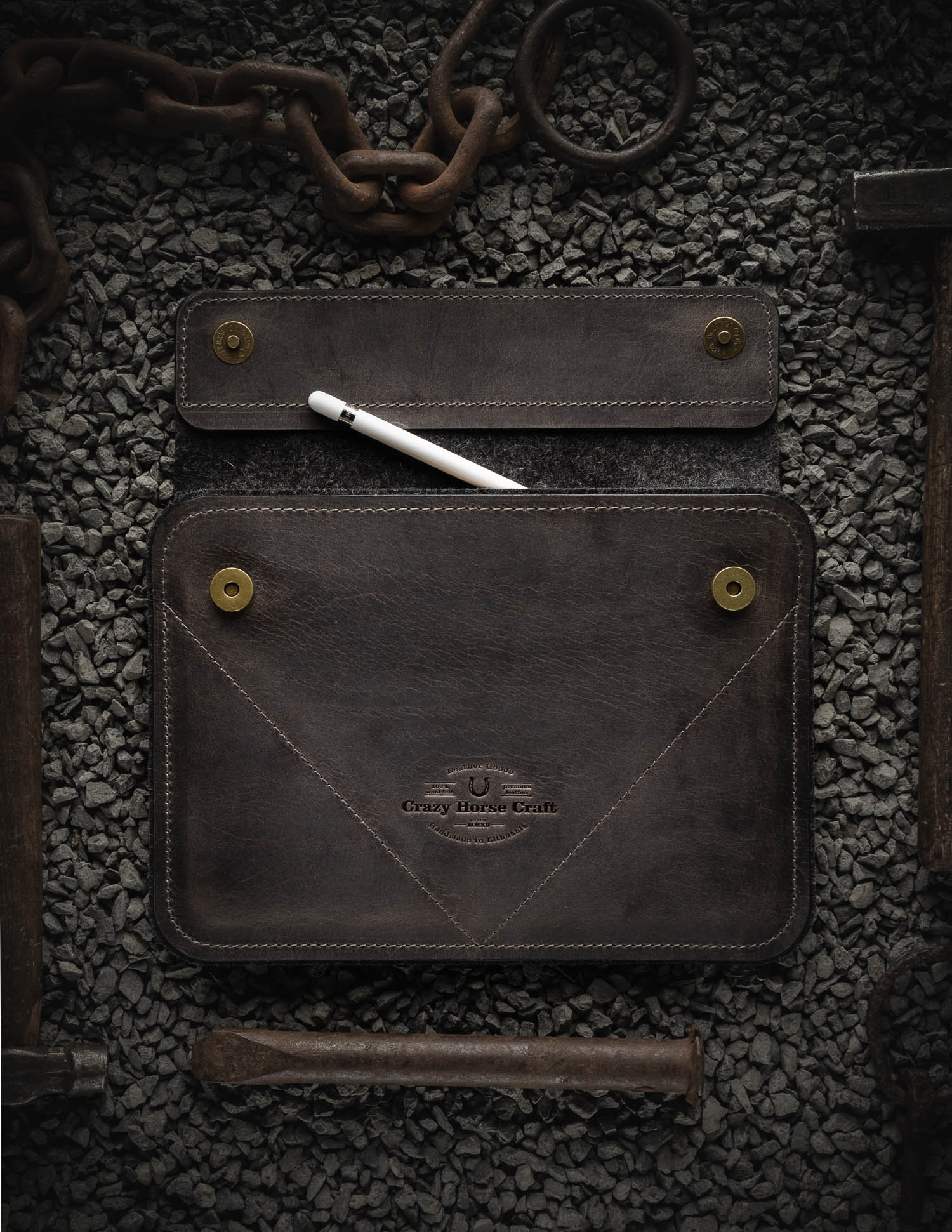 Leder iPad Pro/Air Tasche | Stone Grey