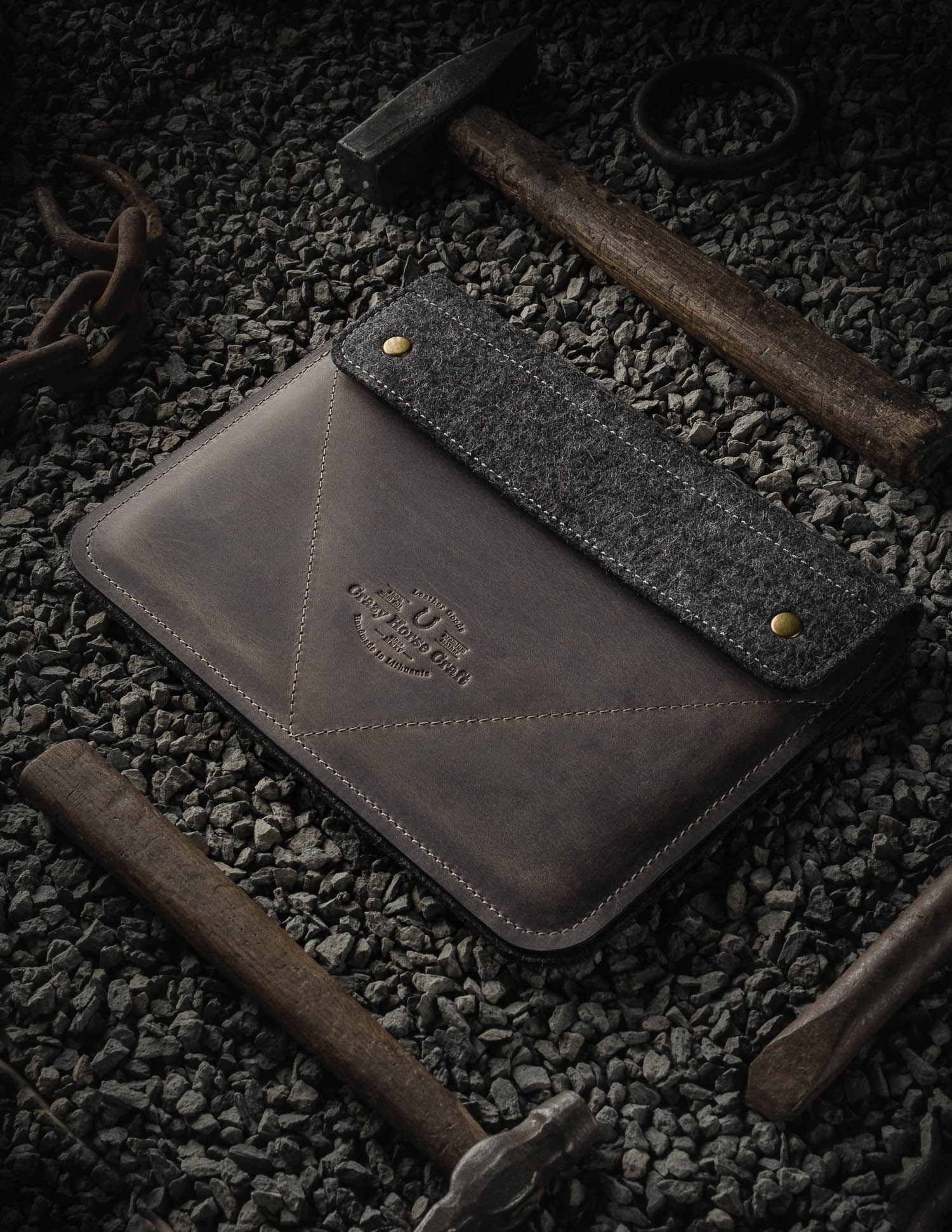 Leder iPad Pro/Air Tasche | Stone Grey