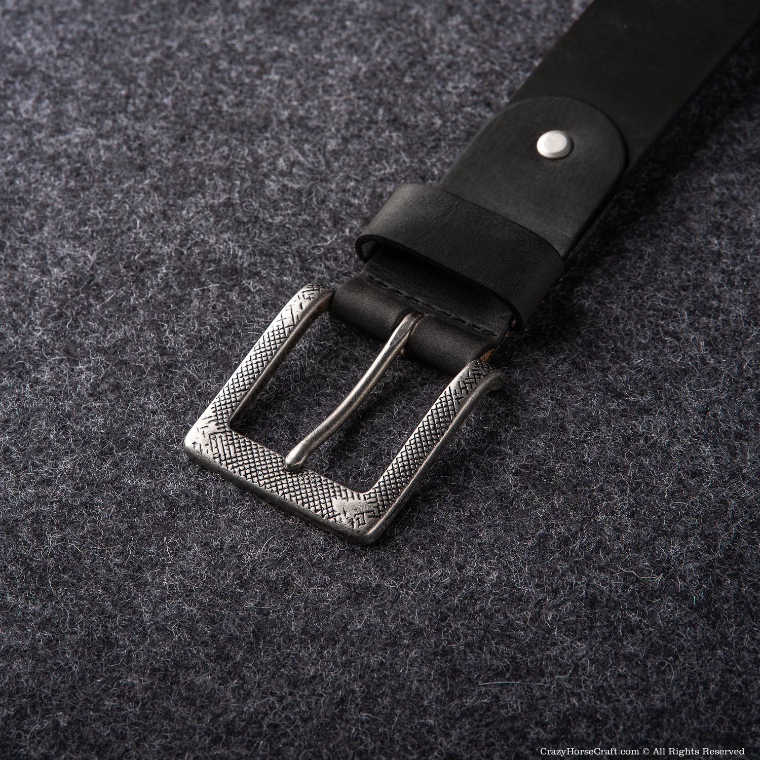 Vegetable Tanned Leather Belt | Carbon Black