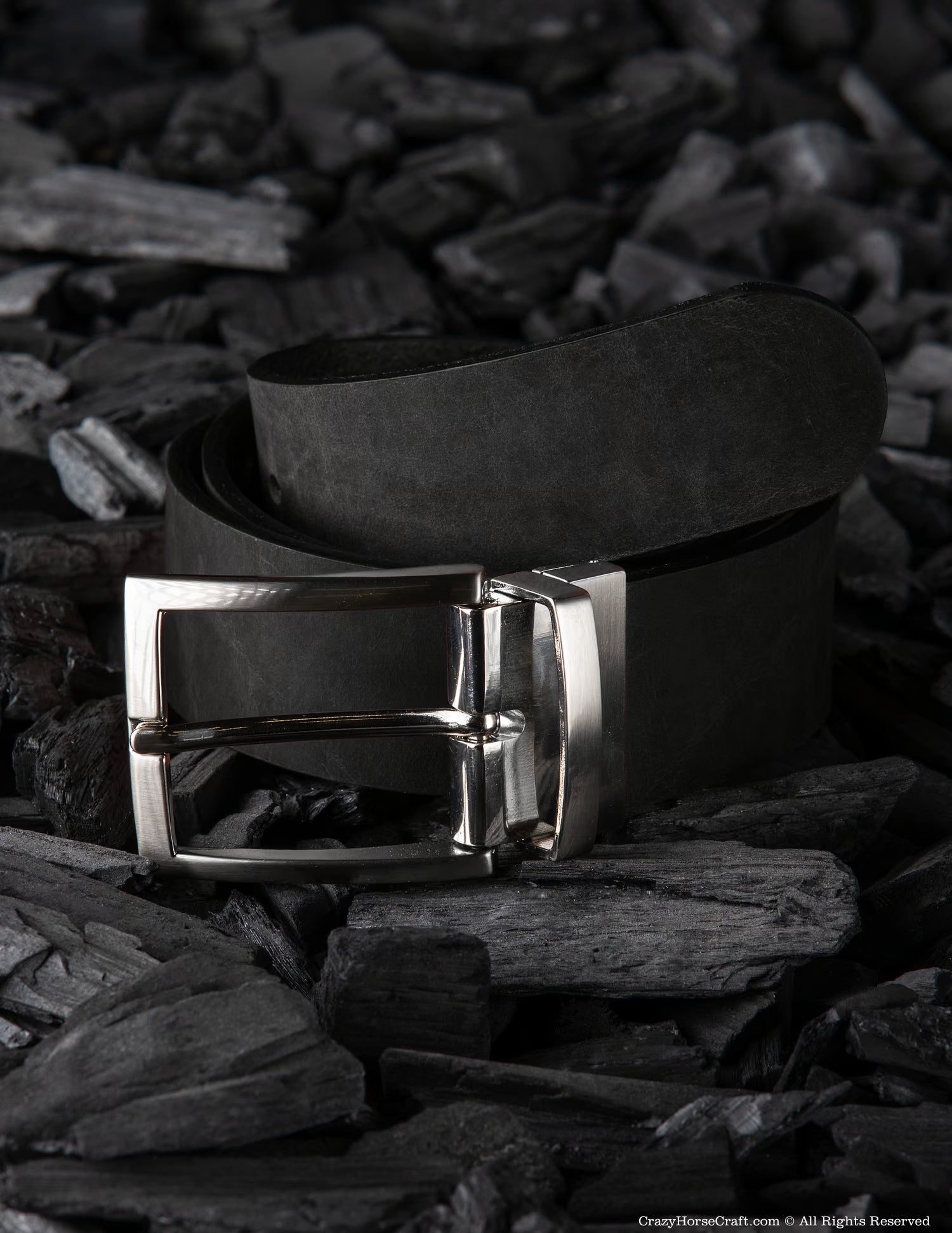 Vegetable Tanned Leather Belt | Carbon Black