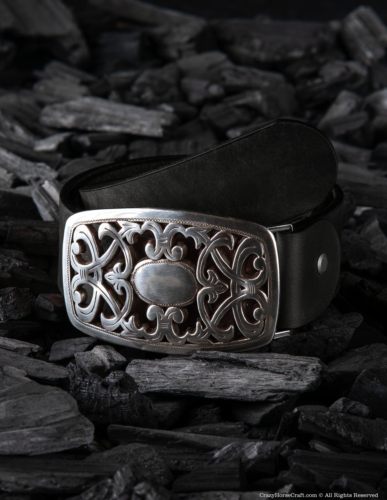 Vegetable Tanned Leather Belt | Carbon Black