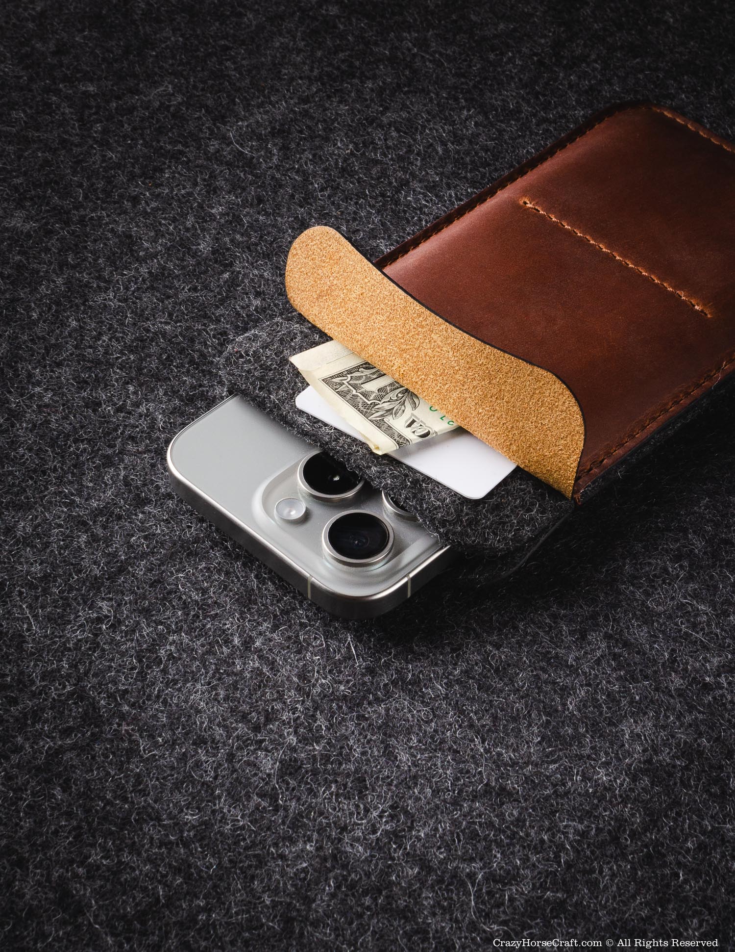 Classic Leather & Felt Phone Case