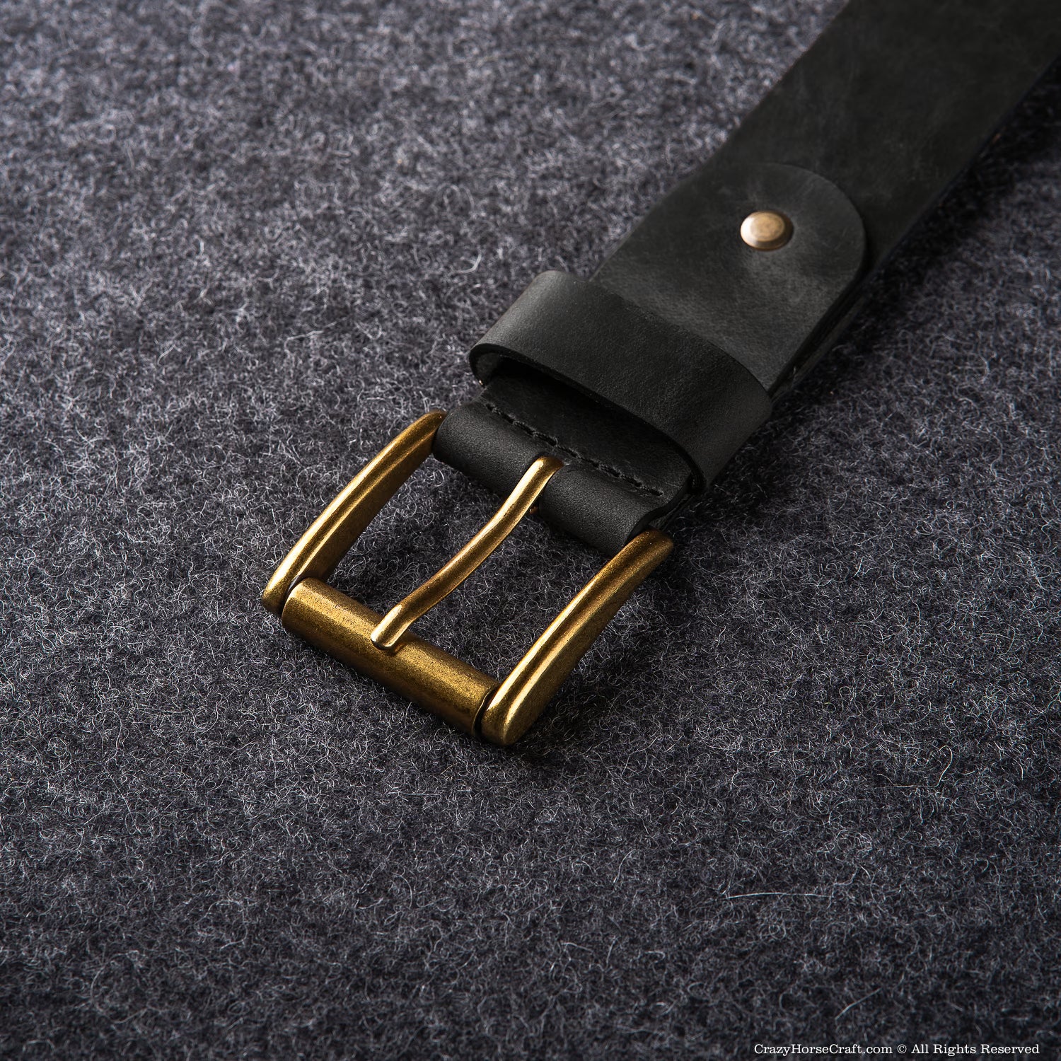Pflanzlich gegerbter Ledergürtel | Carbon Black