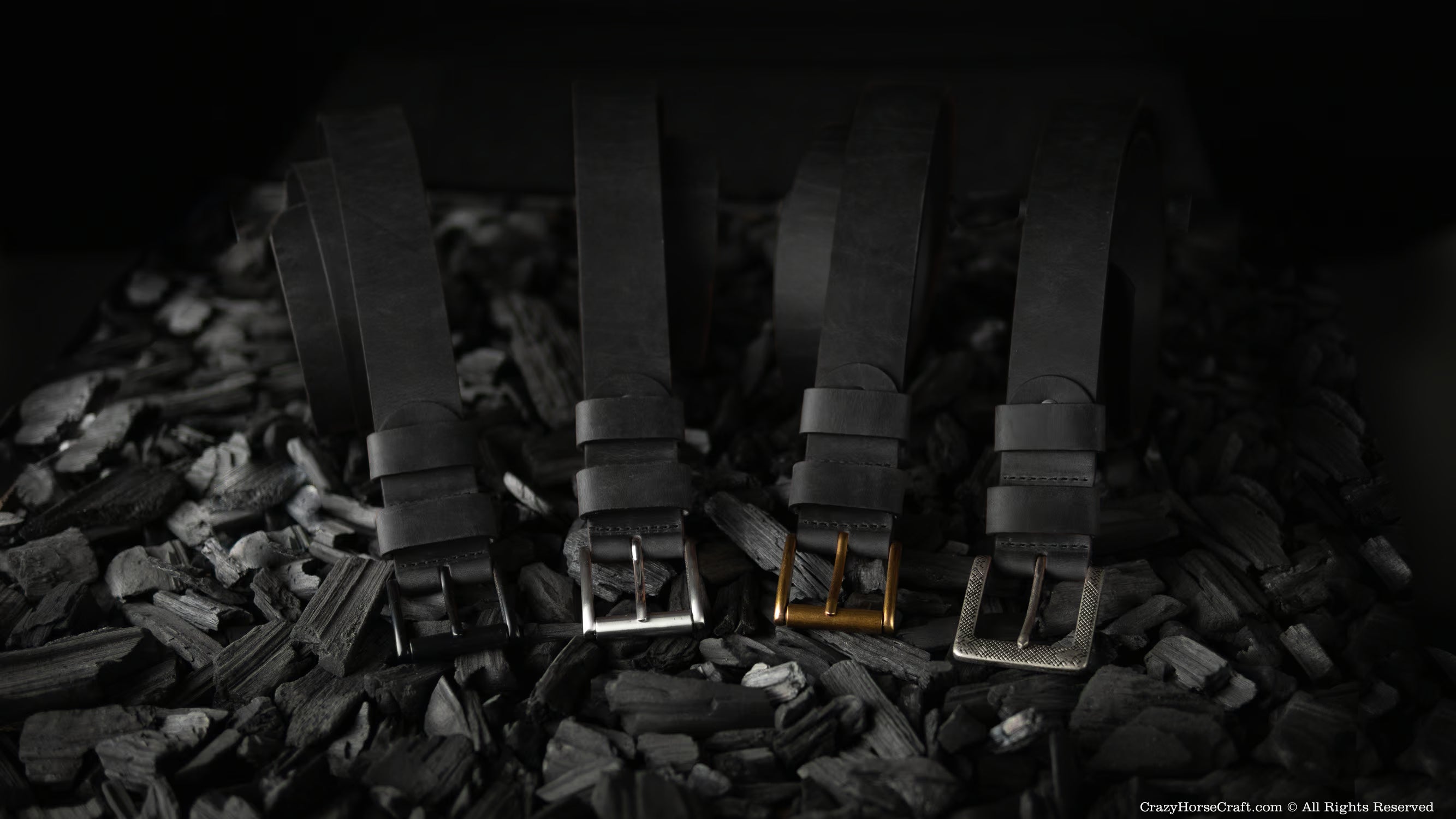 Vegetable tanned Italian leather blackbelts