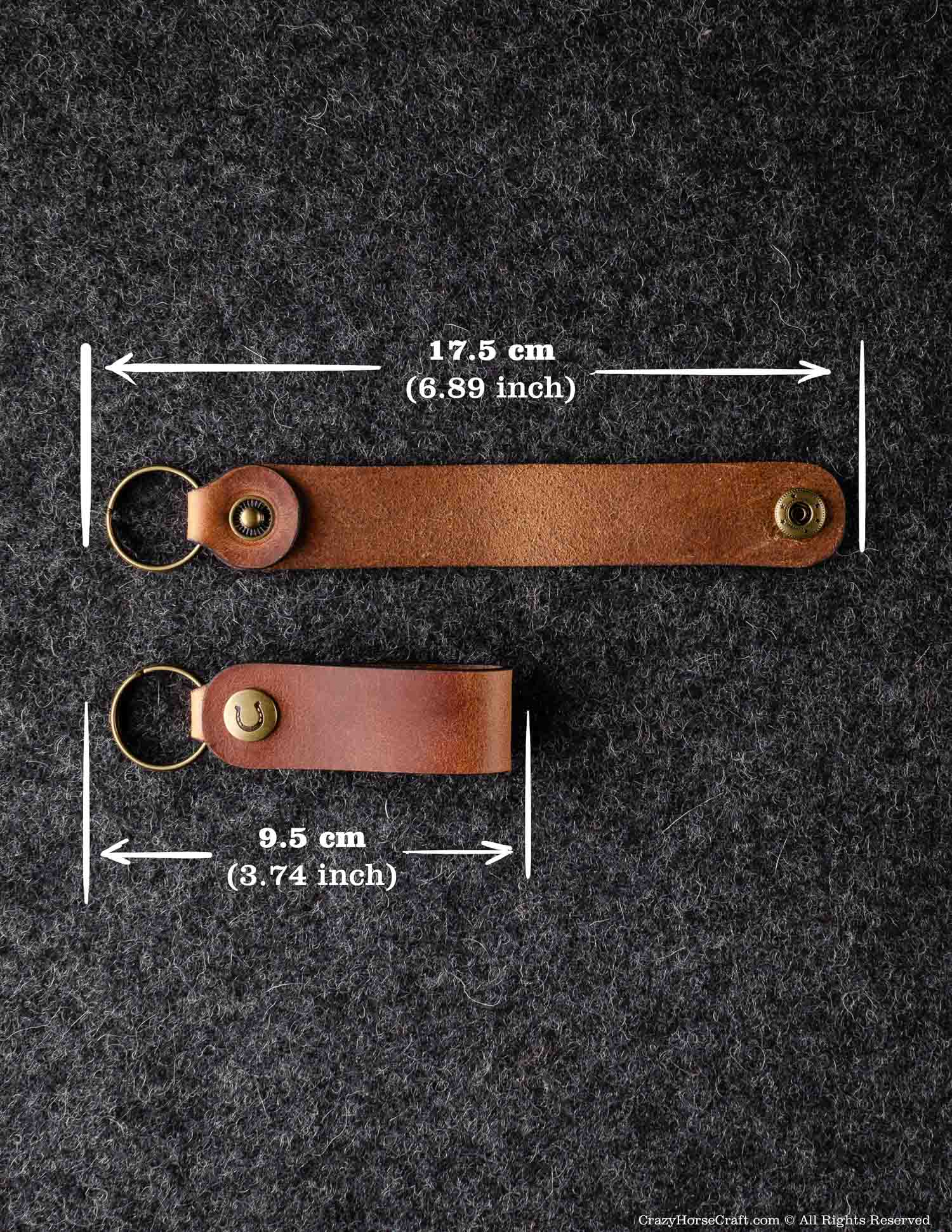Set Of 3 Veg-Tanned Leather Key Fobs