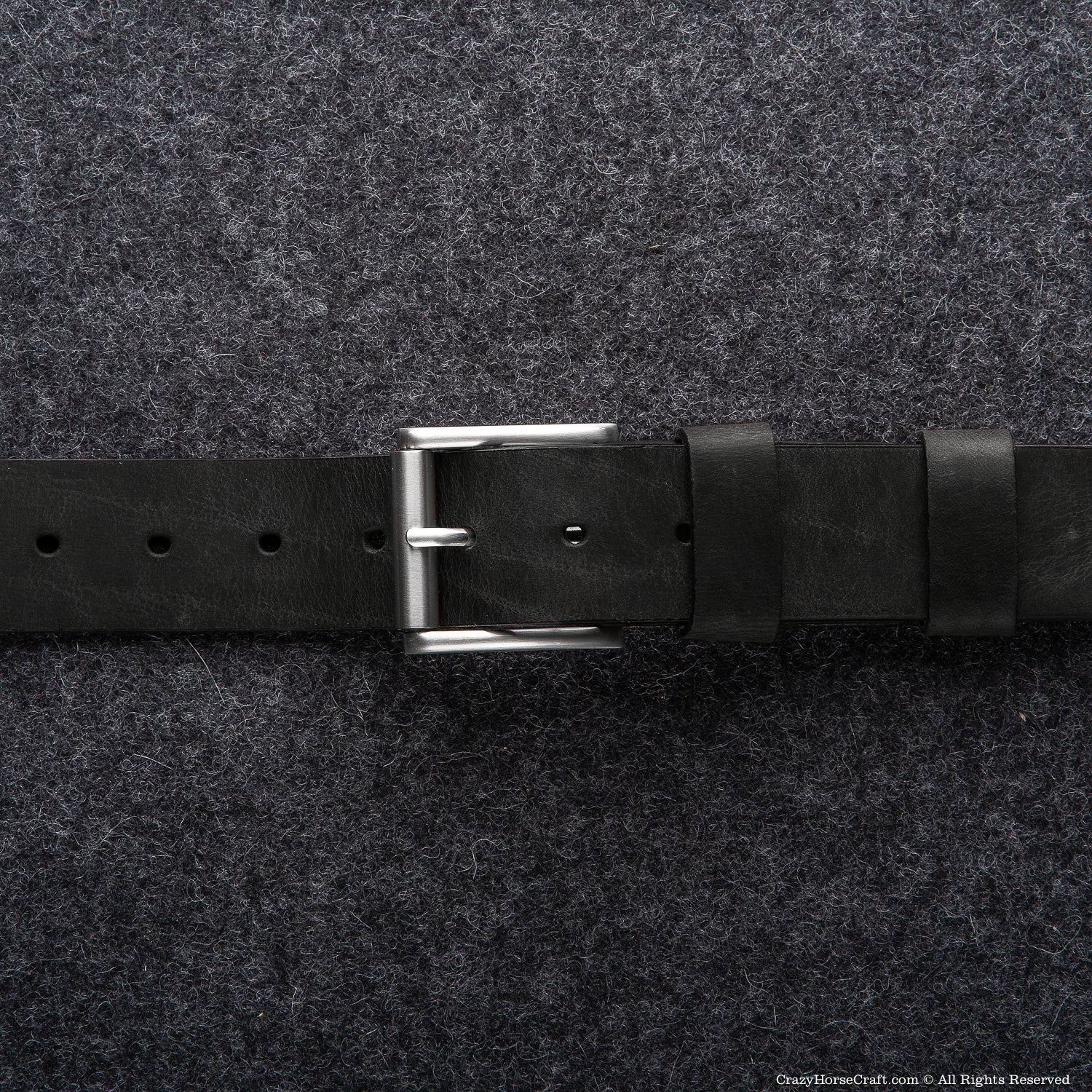 Pflanzlich gegerbter Ledergürtel | Carbon Black