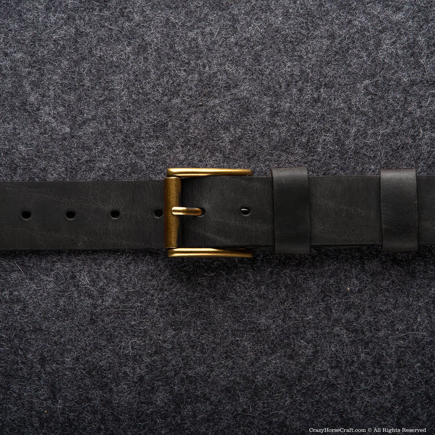 Pflanzlich gegerbter Ledergürtel | Carbon Black