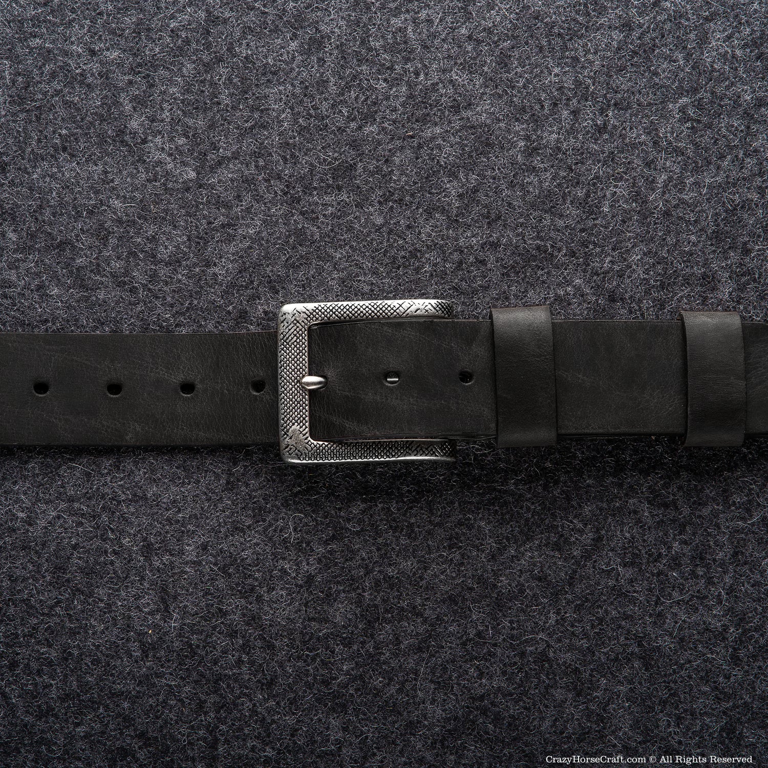 Vegetable Tanned Leather Belt | Carbon Black
