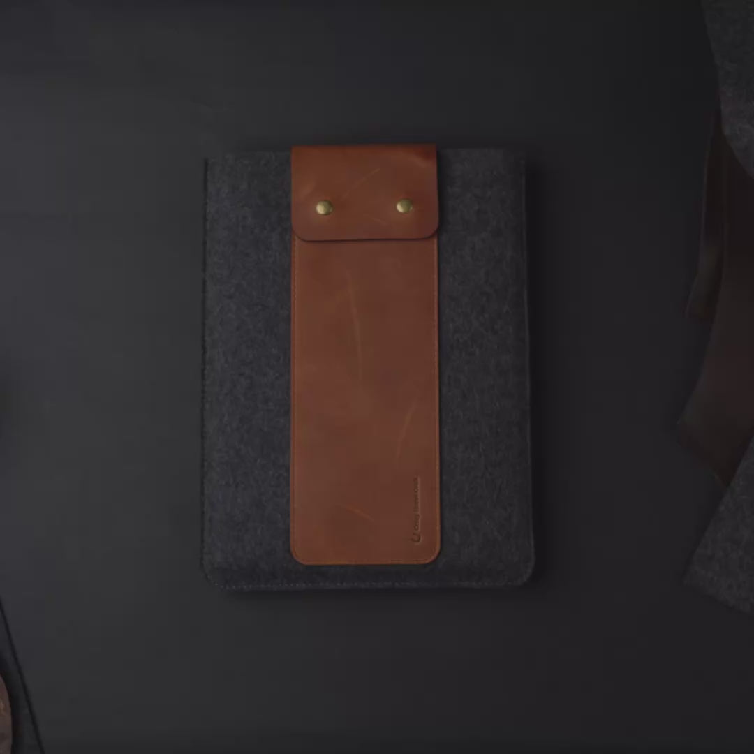 Leather & Wool Felt MacBook Pro sleeve, case