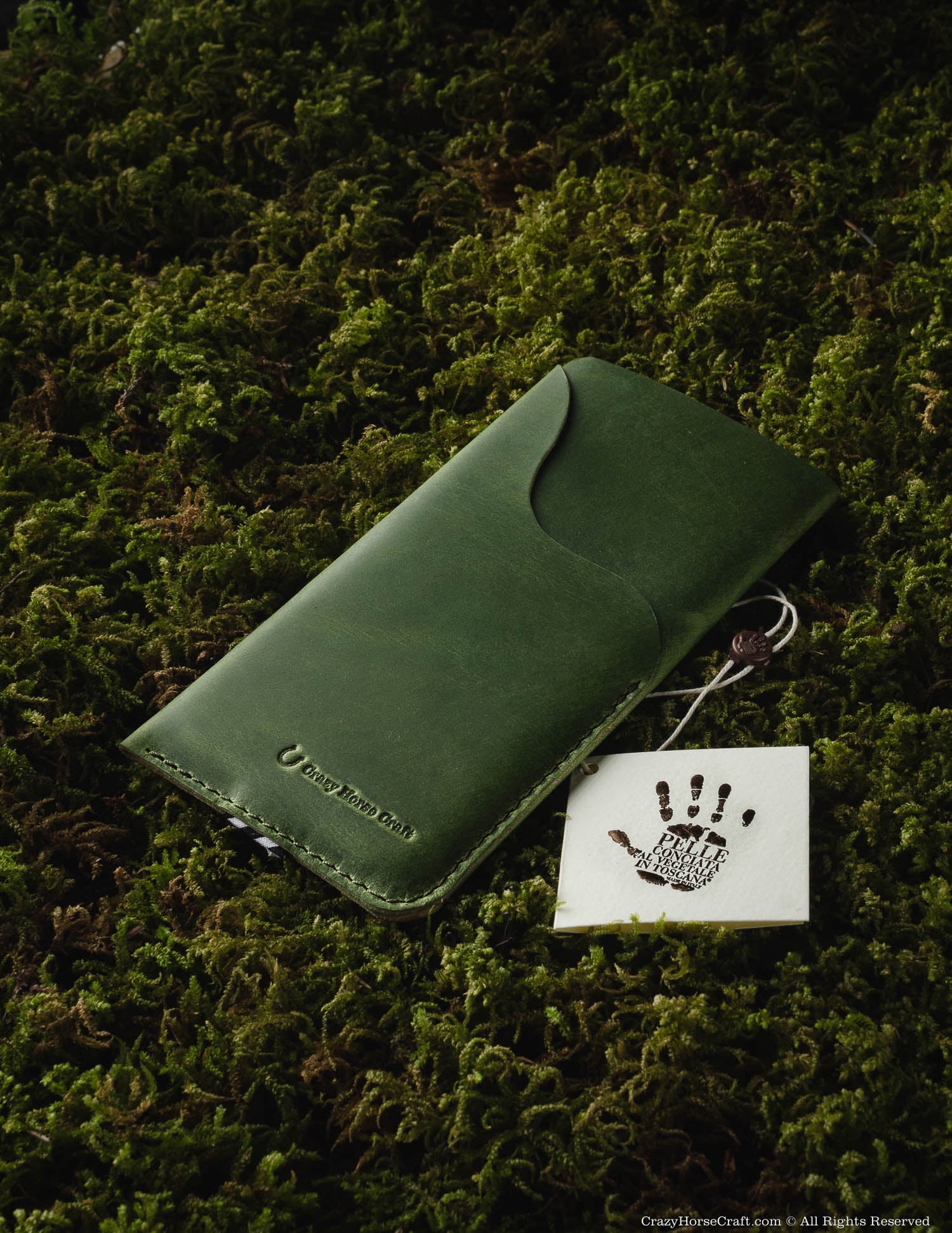 Leather Phone Case/Wallet with Card Pocket | Alpine Green