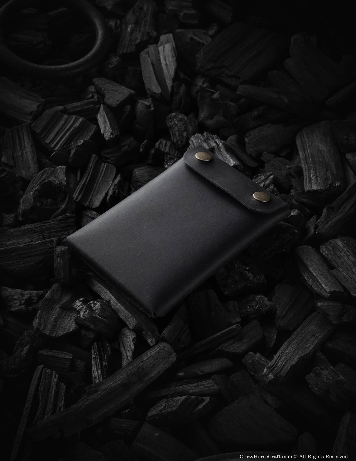 Minimalist leather wallet/card holder | Carbon Black