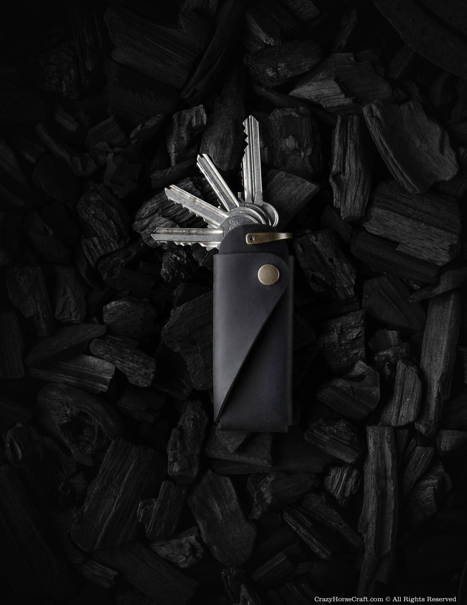 Minimalist Leather Key Organiser/Holder | Carbon Black