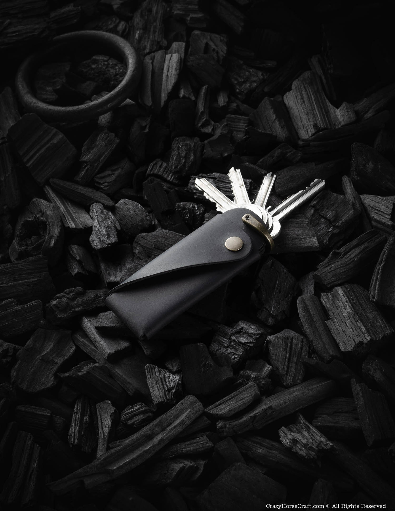 Minimalist Leather Key Organiser/Holder | Carbon Black