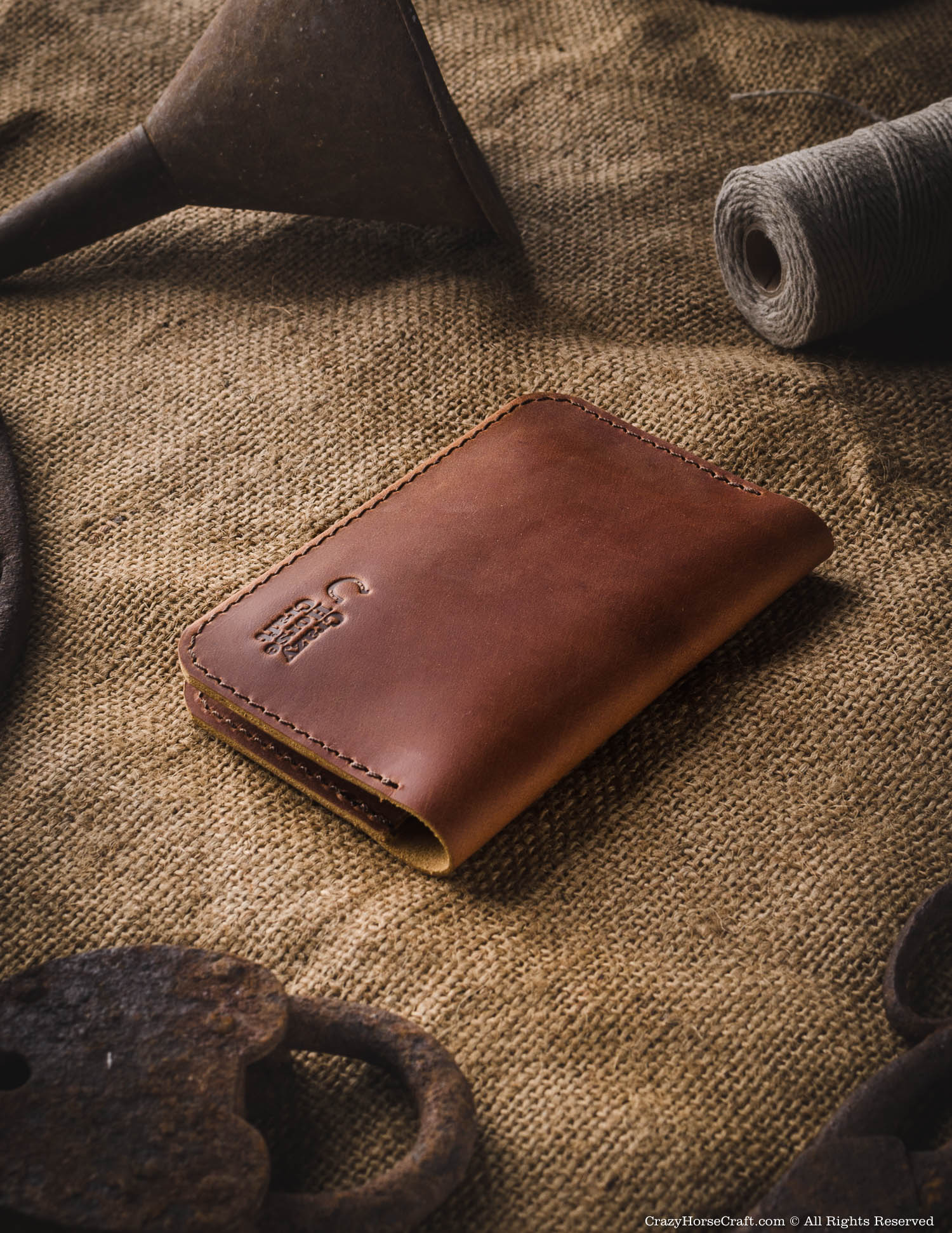 Leather Handmade Brown Credit Card Holder Wallet for Men/ Full 