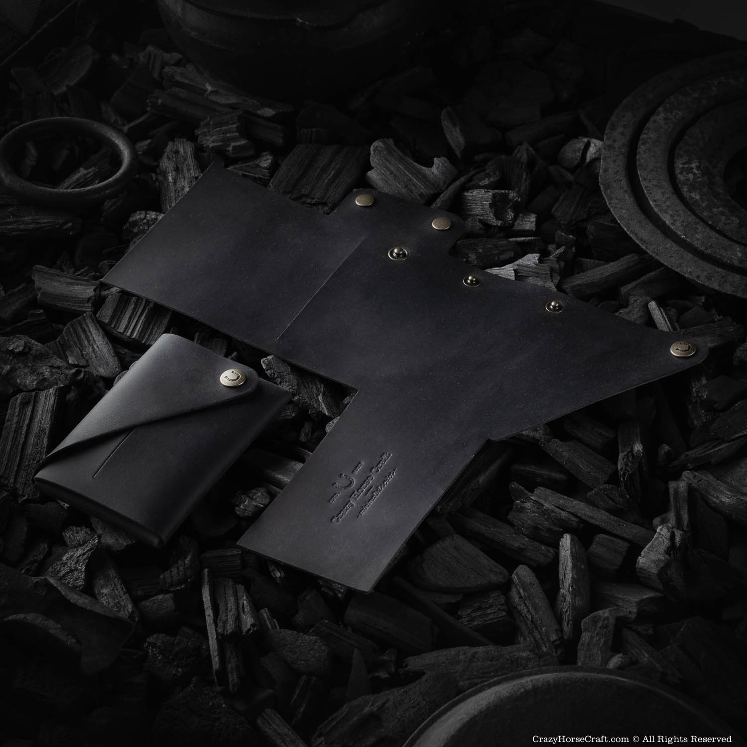 Minimalist leather wallet/card holder | Carbon Black