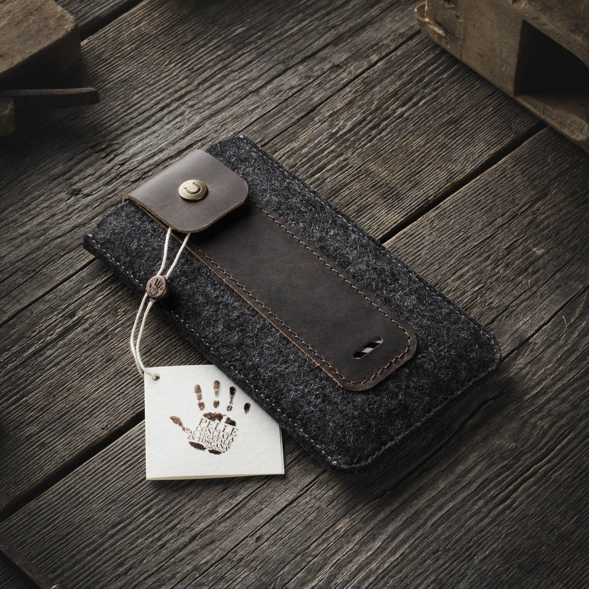 Wool Felt Phone Sleeve / Case | Wood Brown Wool Felt Phone Sleeve / Case | Wood Brown