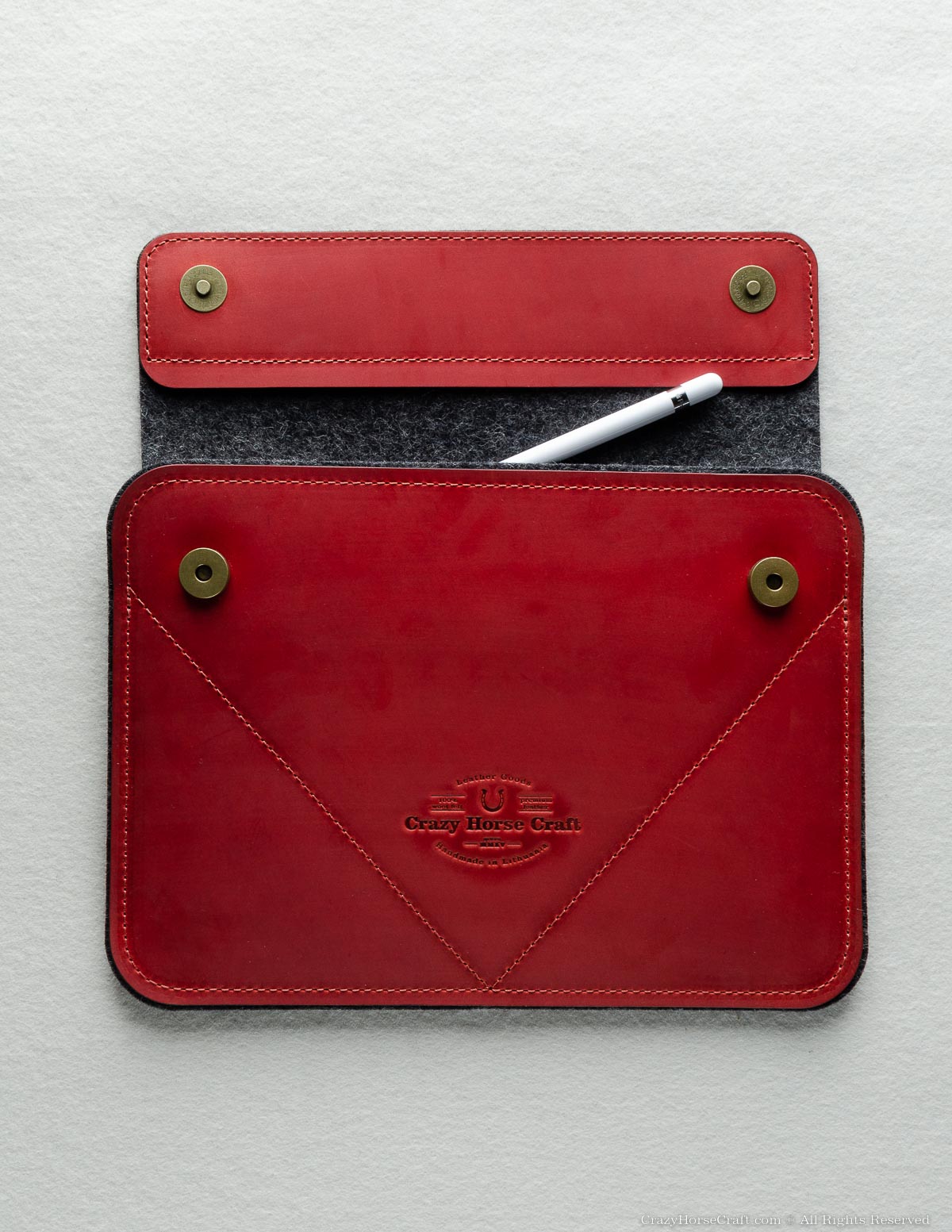flat iPad case with leather compartment - werktat