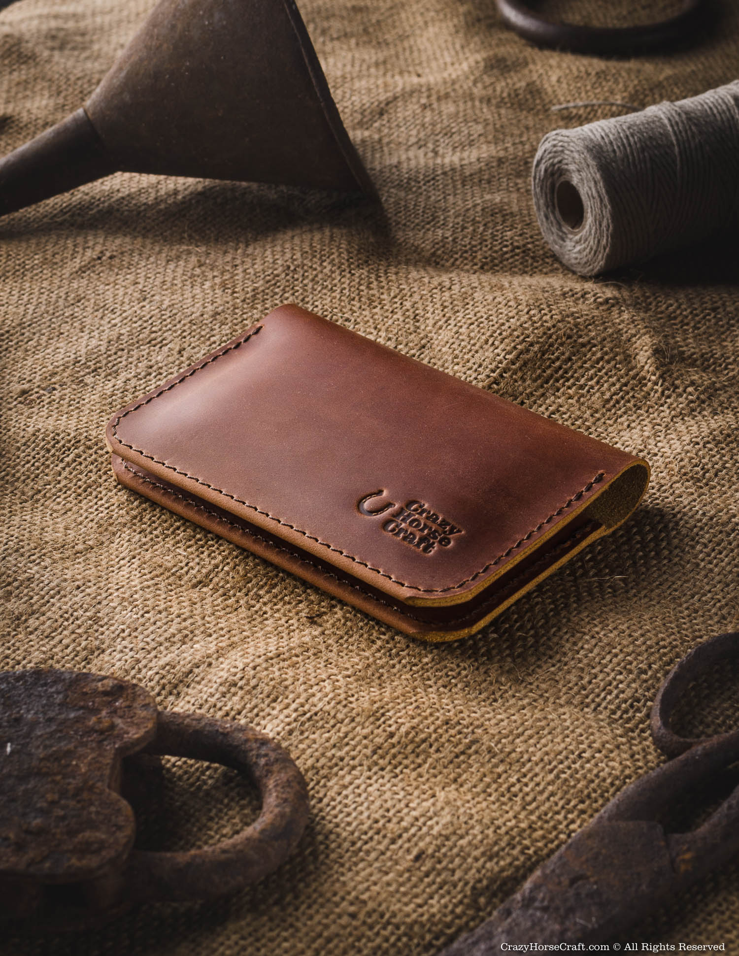 Vegetable tanned Leather Wallet & Credit Card Holder | Classic Brown
