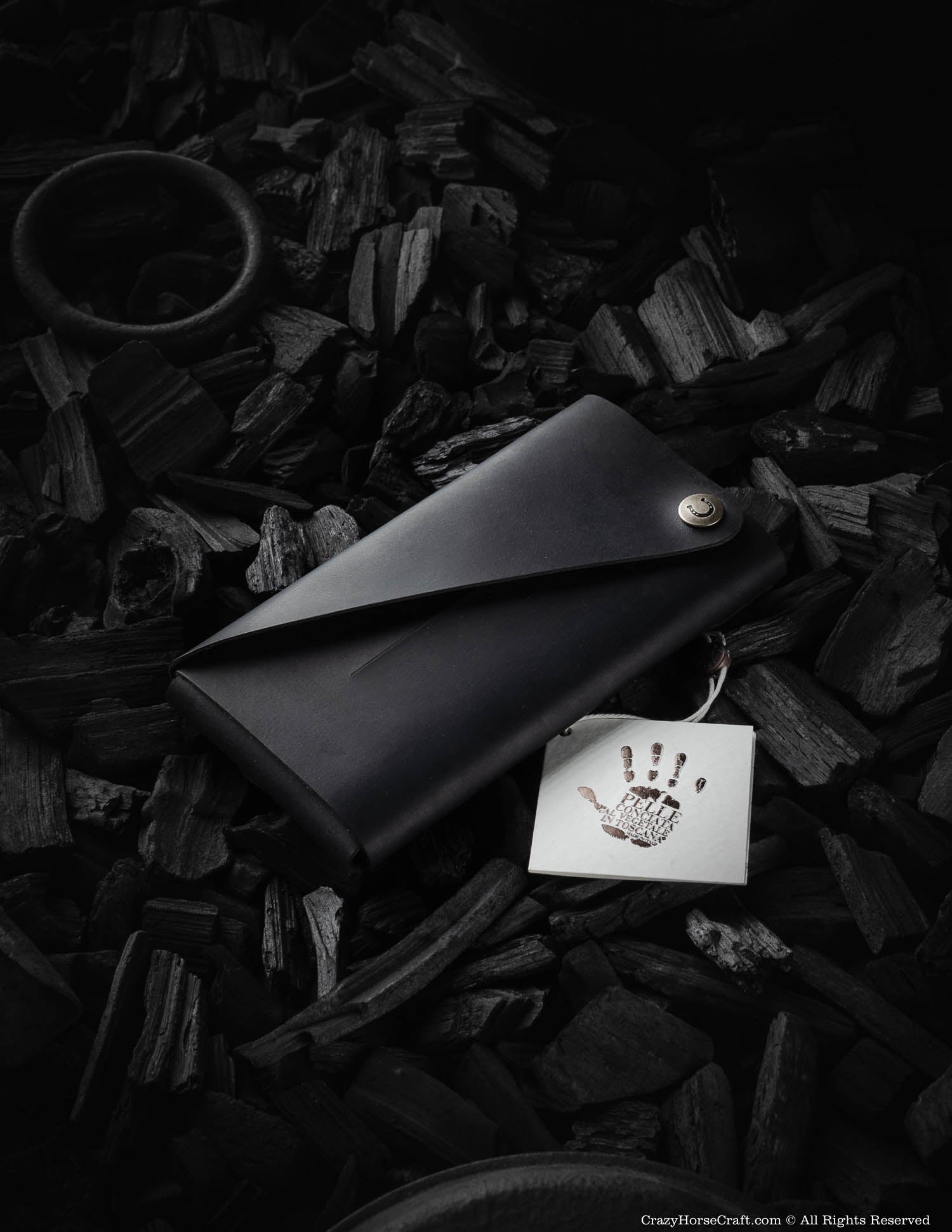 Minimalist Leather Wallet / Phone Case | Carbon Black
