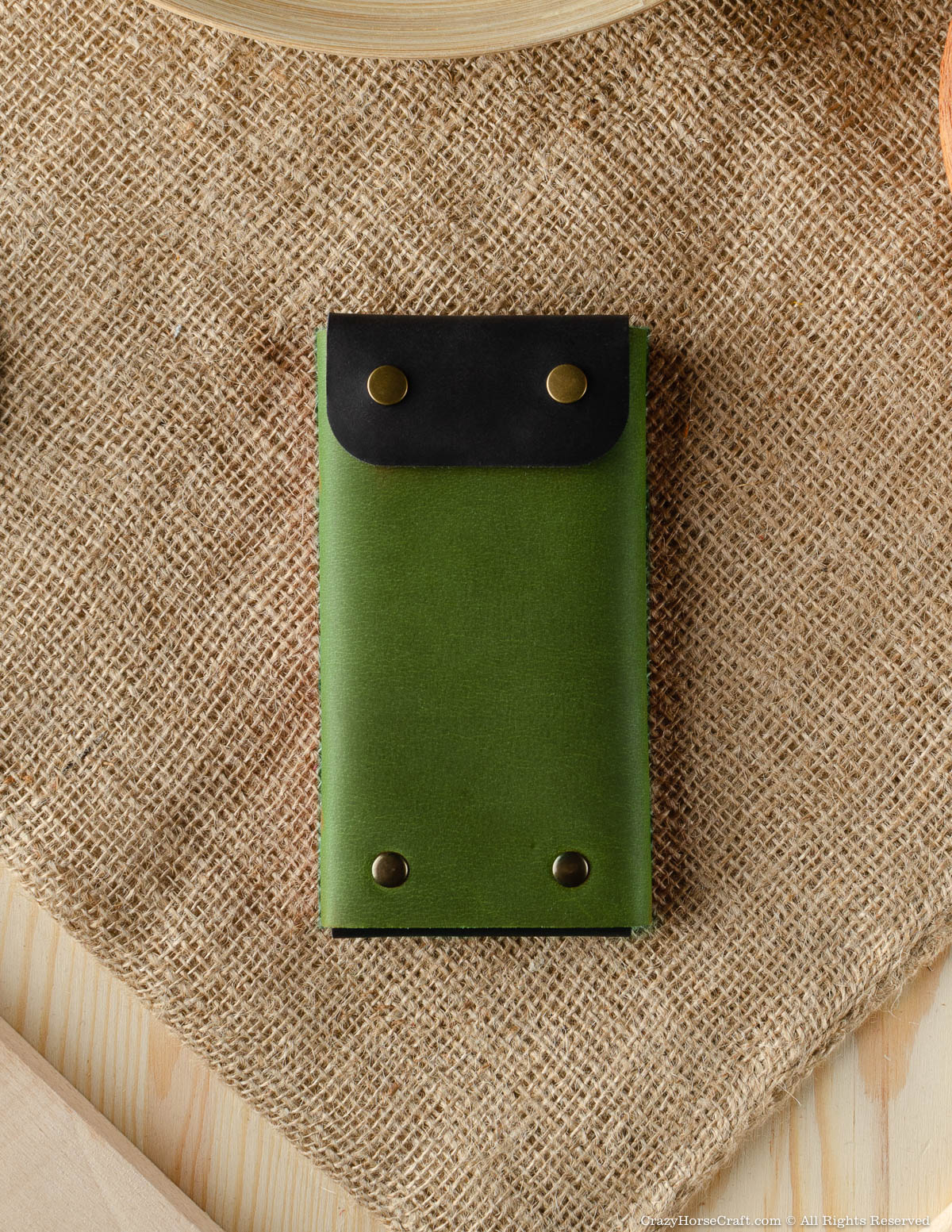 Minimalist Leather Wallet / Phone Case | Alpine Green