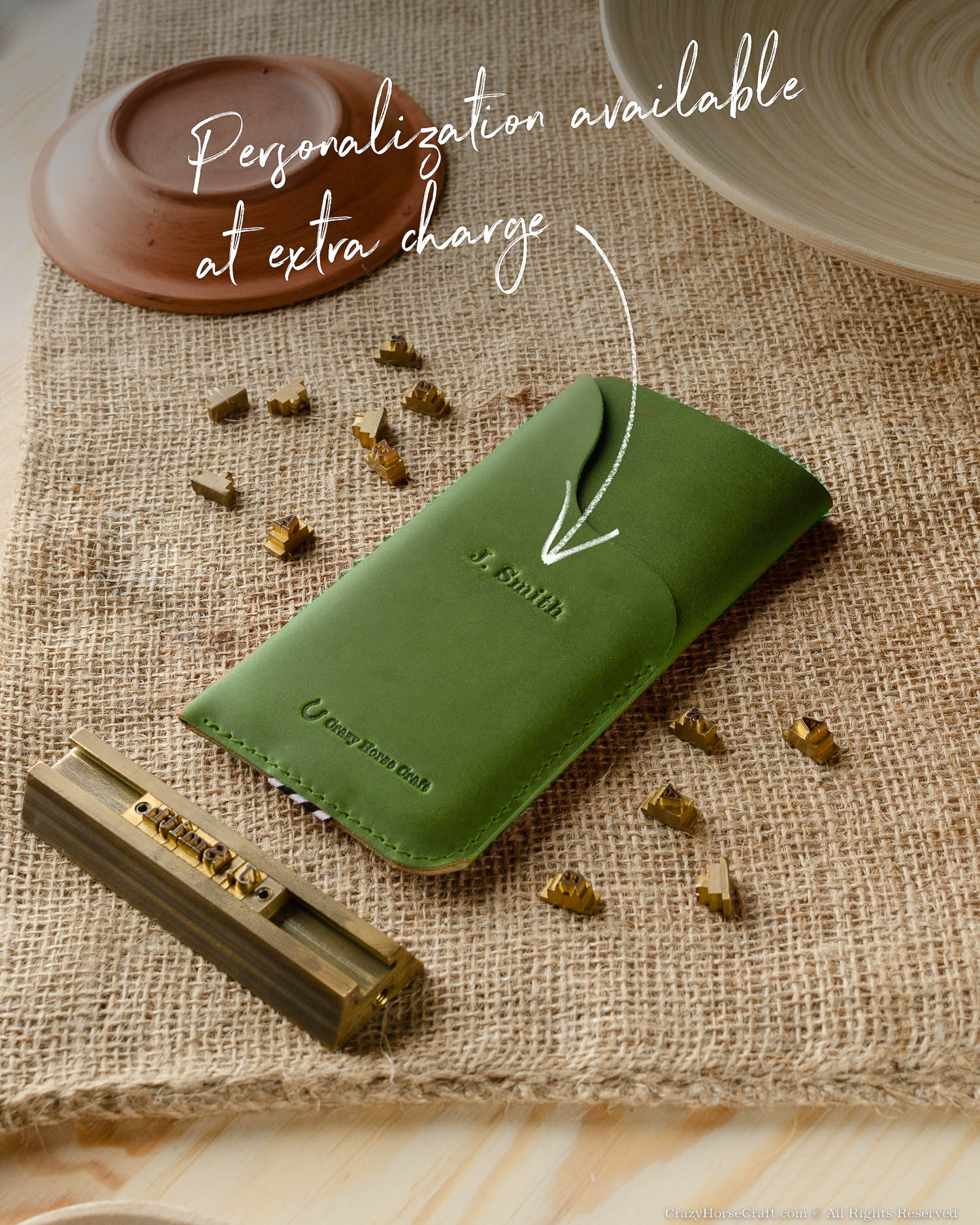 Leather Phone Case/Wallet with Card Pocket | Alpine Green
