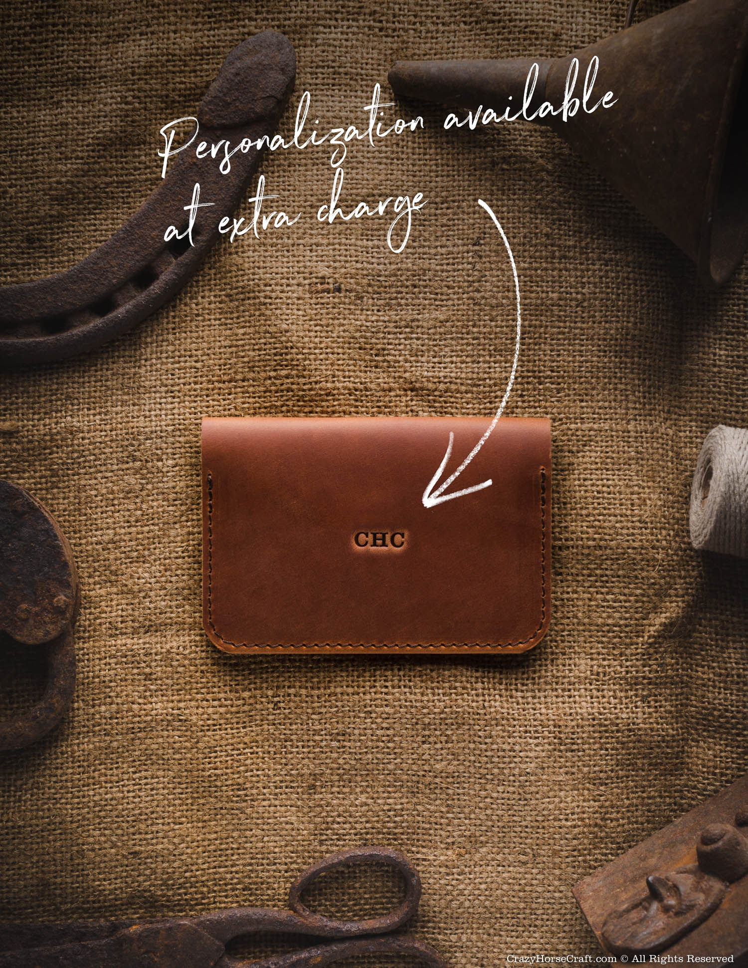 Vegetable tanned Leather Wallet personalization