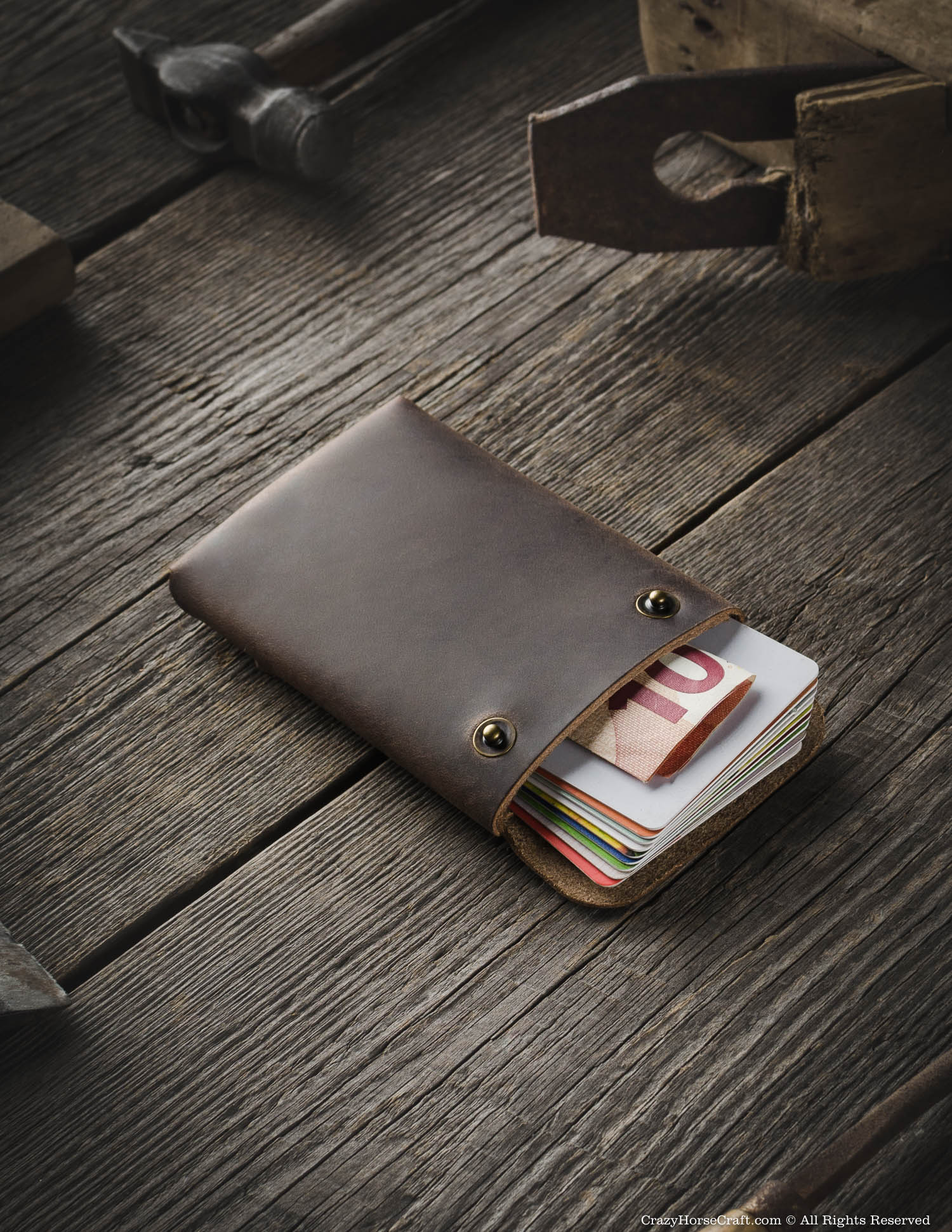 Minimalistic leather wallet/card holder | Classic Brown