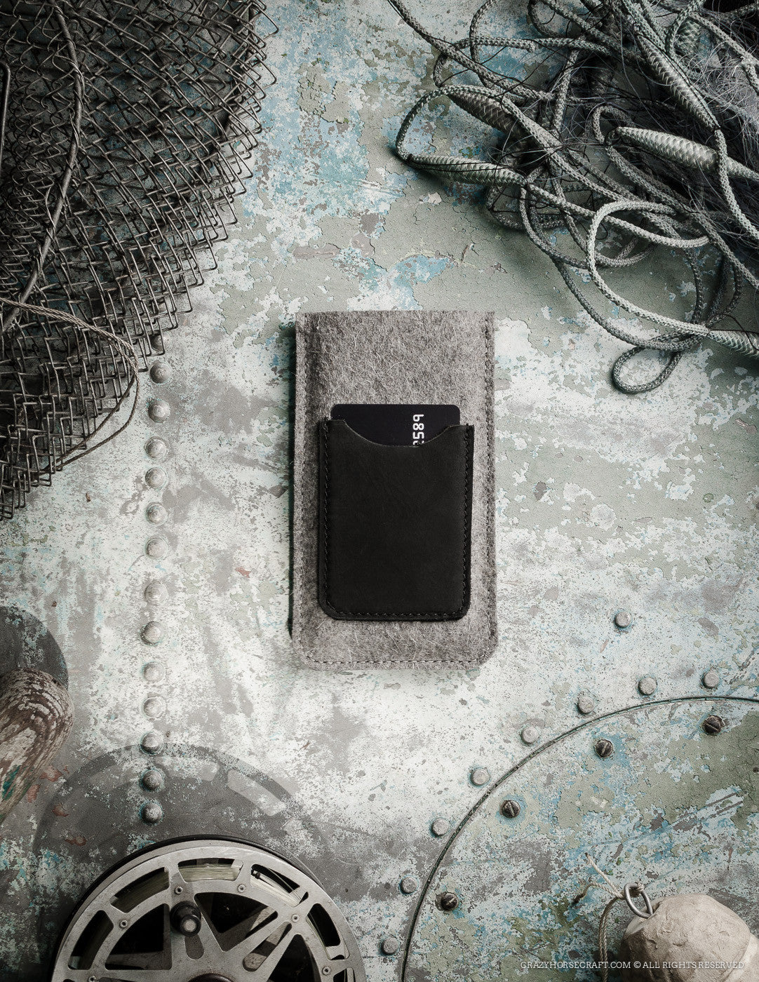 Leather iPhone Case with Card Pocket | OceanBlue